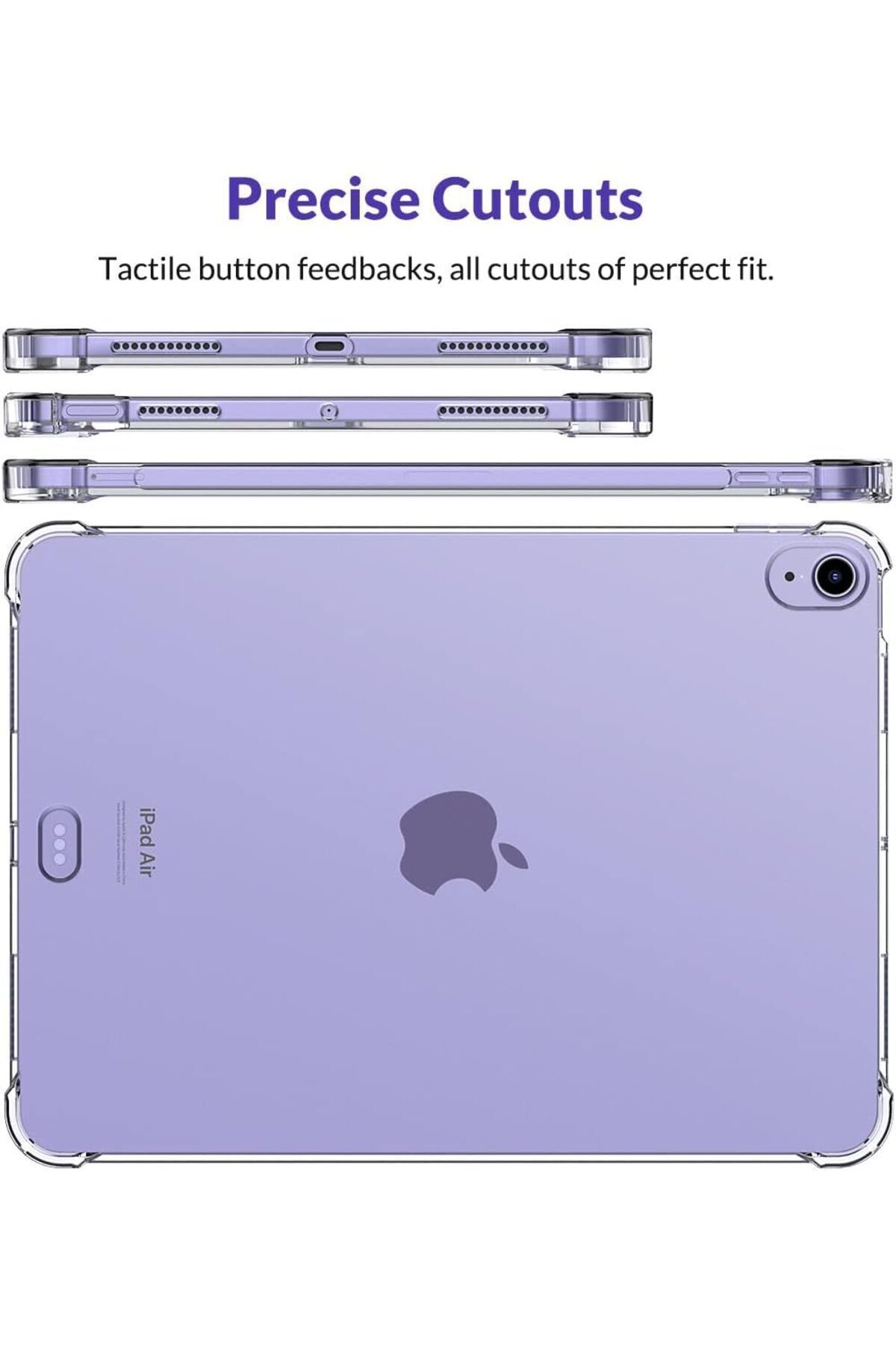 m.tk moveteck-iPad Air 11 Inch 2024 6Th Generation Compatible Case Transparent Back Corner Protection Tablet Case A2899 A2990 6