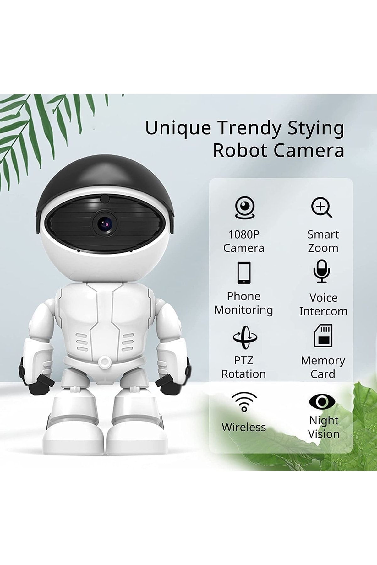 Fillikutum 1080p Robot Görünümlü Wifi Ip Gözetleme Kamerası Bebek Kamerası 360 Gece Görüş 2 Yönlü Ses fotoğrafı 4 (önizleme)