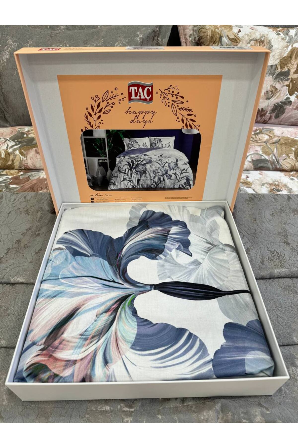 سرویس روتختی  زرد تاچTaç | SATEN TEK اورجینال - تصویر 2
