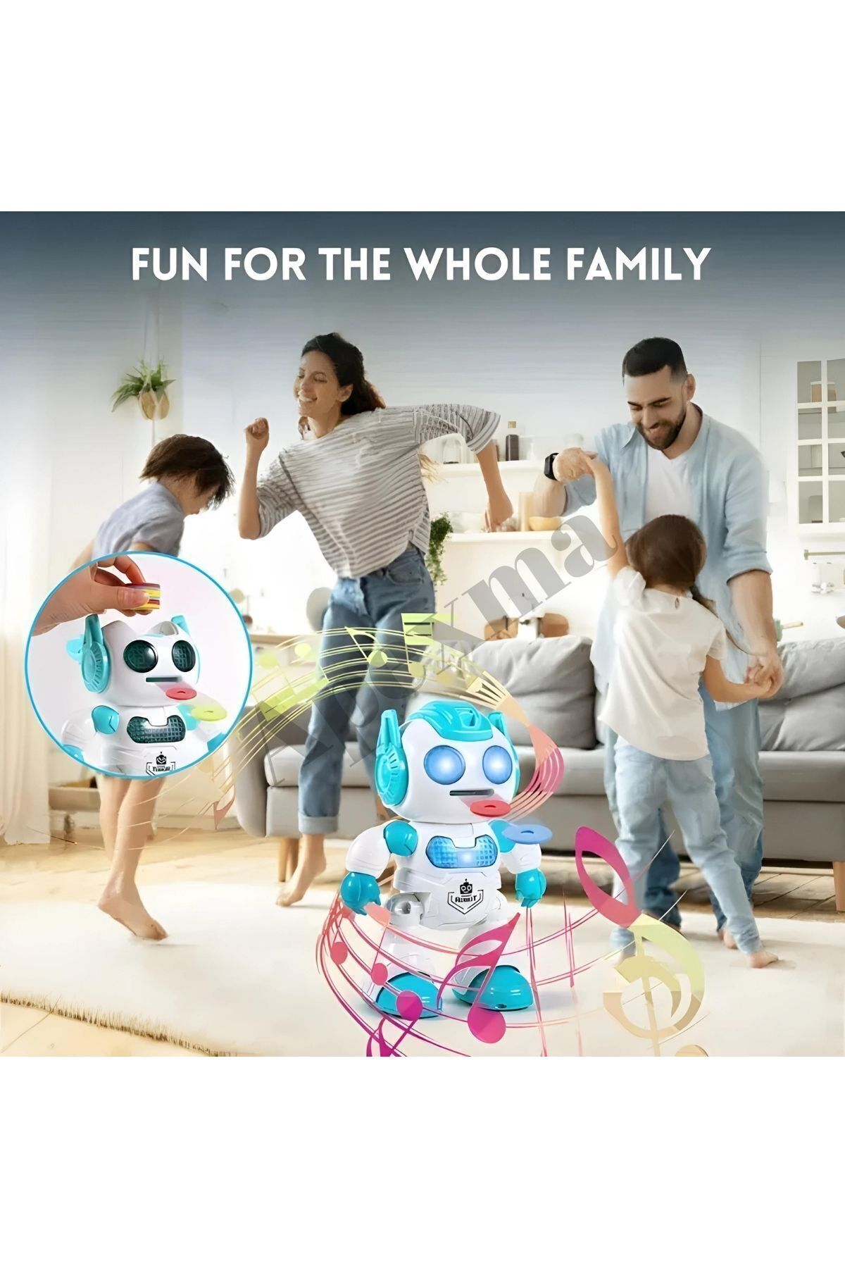 Apexma Uzaktan Kumandalı Sesli Disk Atan Robot - Kız Erkek Oyuncak fotoğrafı 7 (önizleme)