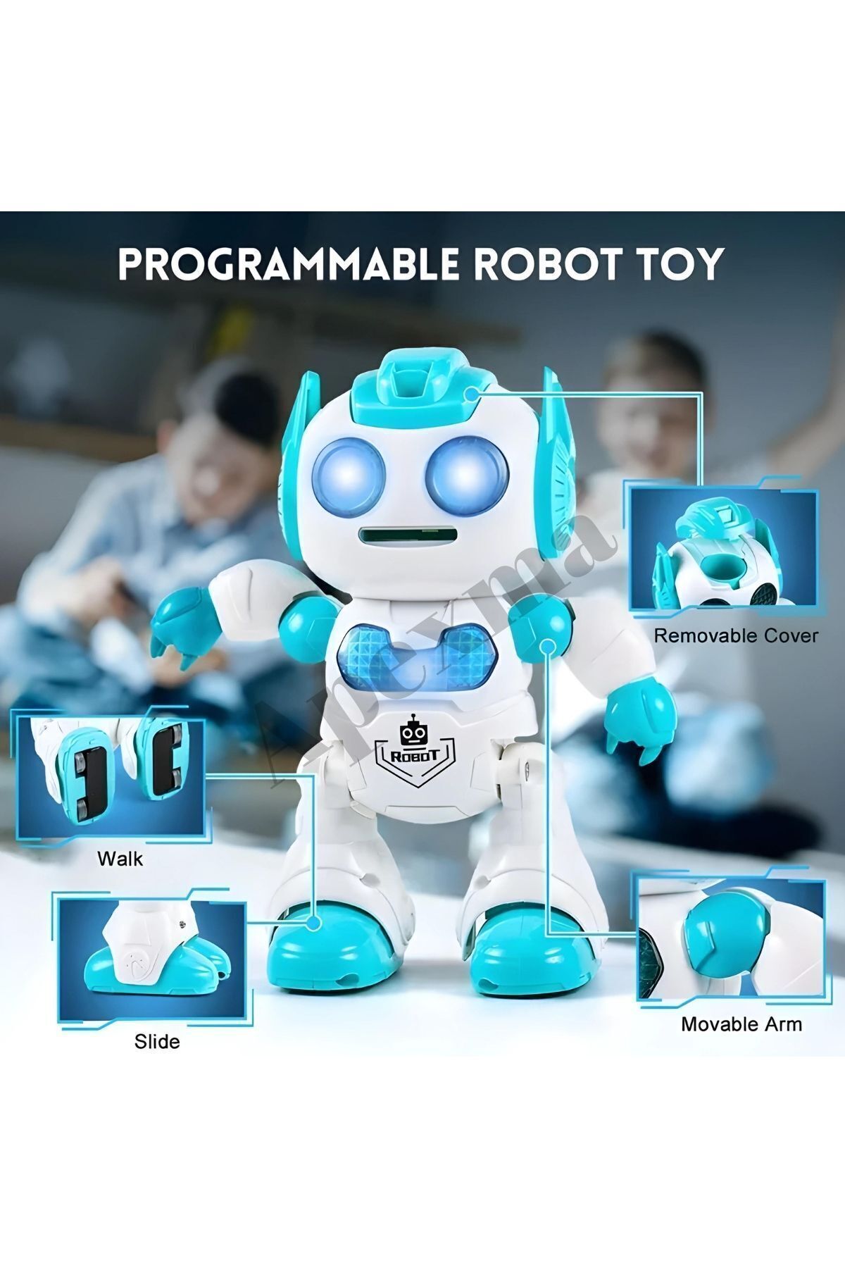 Apexma Uzaktan Kumandalı Sesli Disk Atan Robot - Kız Erkek Oyuncak fotoğrafı 6 (önizleme)