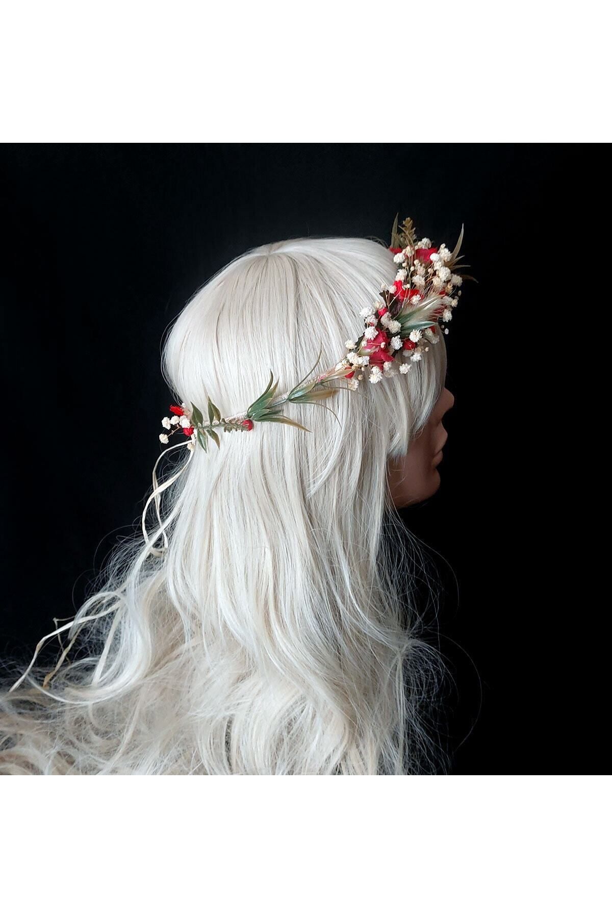 htk butik Çiçekli Taç, Anne Bebek Lohusa Tacı, Bebek Tacı, Bebek Saç Bandı, Lohusa Seti fotoğrafı 6 (önizleme)