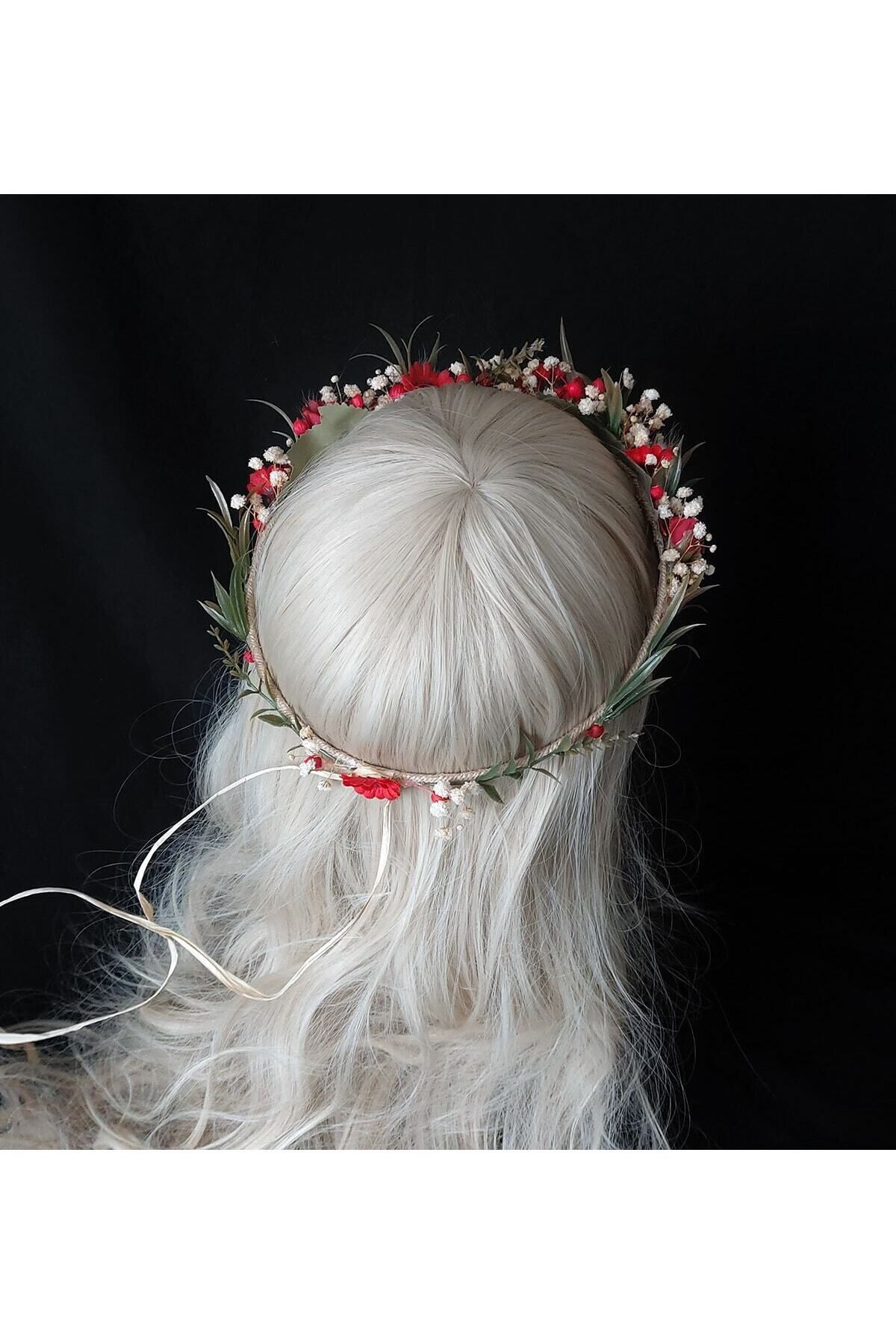 htk butik Çiçekli Taç, Anne Bebek Lohusa Tacı, Bebek Tacı, Bebek Saç Bandı, Lohusa Seti fotoğrafı 7 (önizleme)