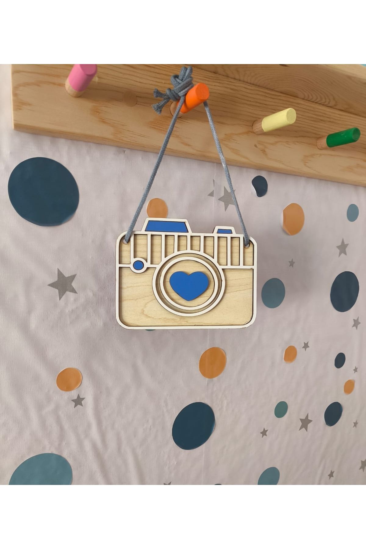 Vegüba Ahşap Oyuncak Kamera Oda Dekoru Bebek Hediyelik Fotoğraf Makinası fotoğrafı 3 (önizleme)