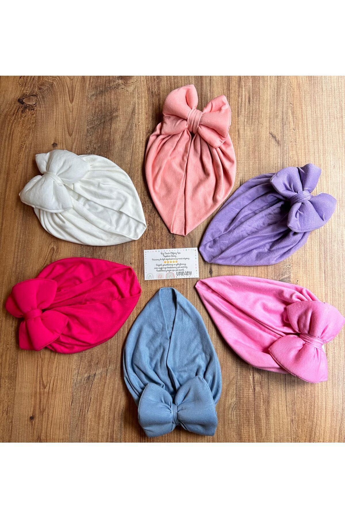 UmBaby 6/18 Penye Kız Bebek Bone Bandana 6 Renk fotoğrafı 2 (önizleme)