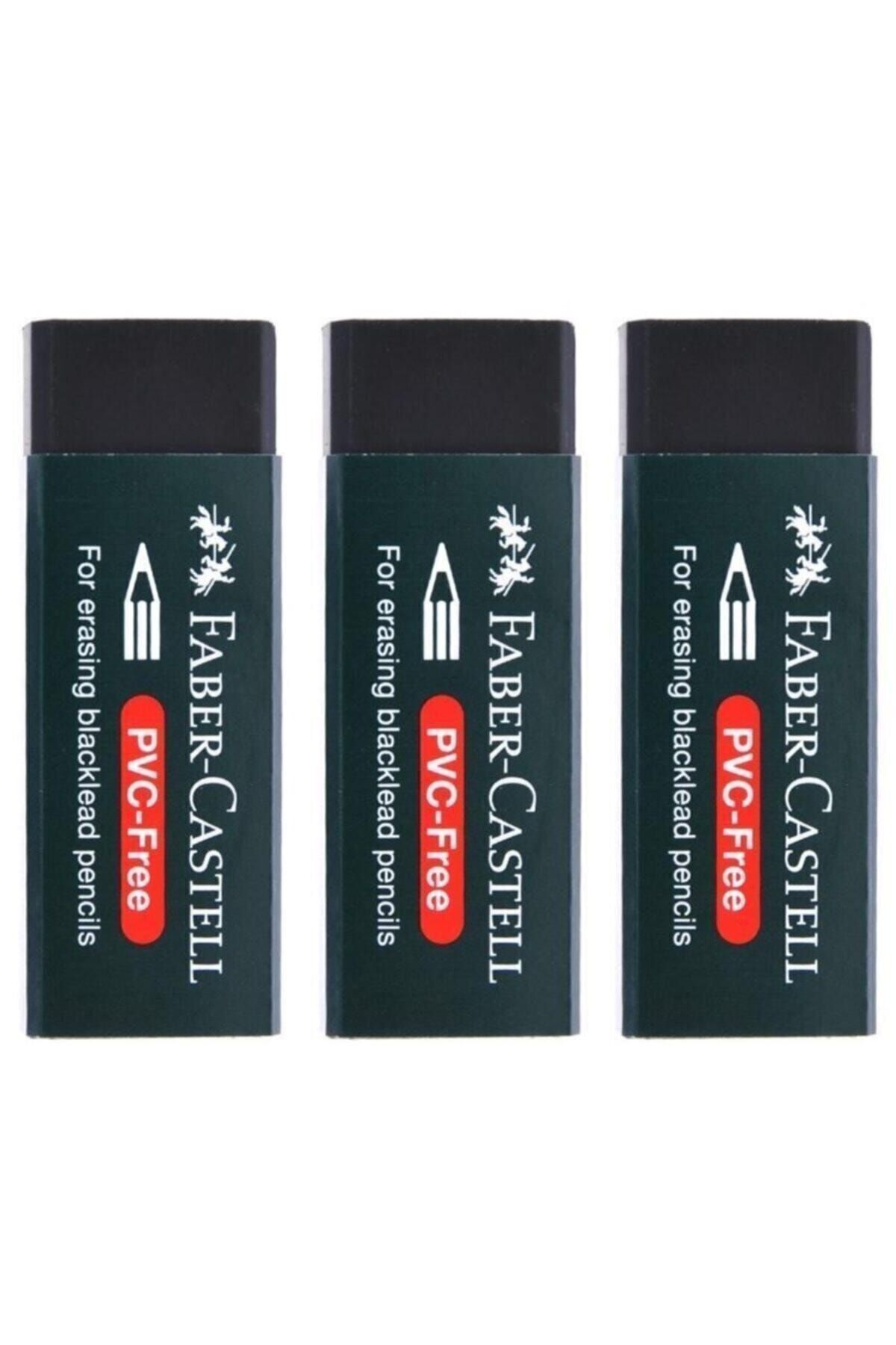 Faber Castell - Pvc Free No:20 Büyük Boy Siyah Silgi (3 Adet)