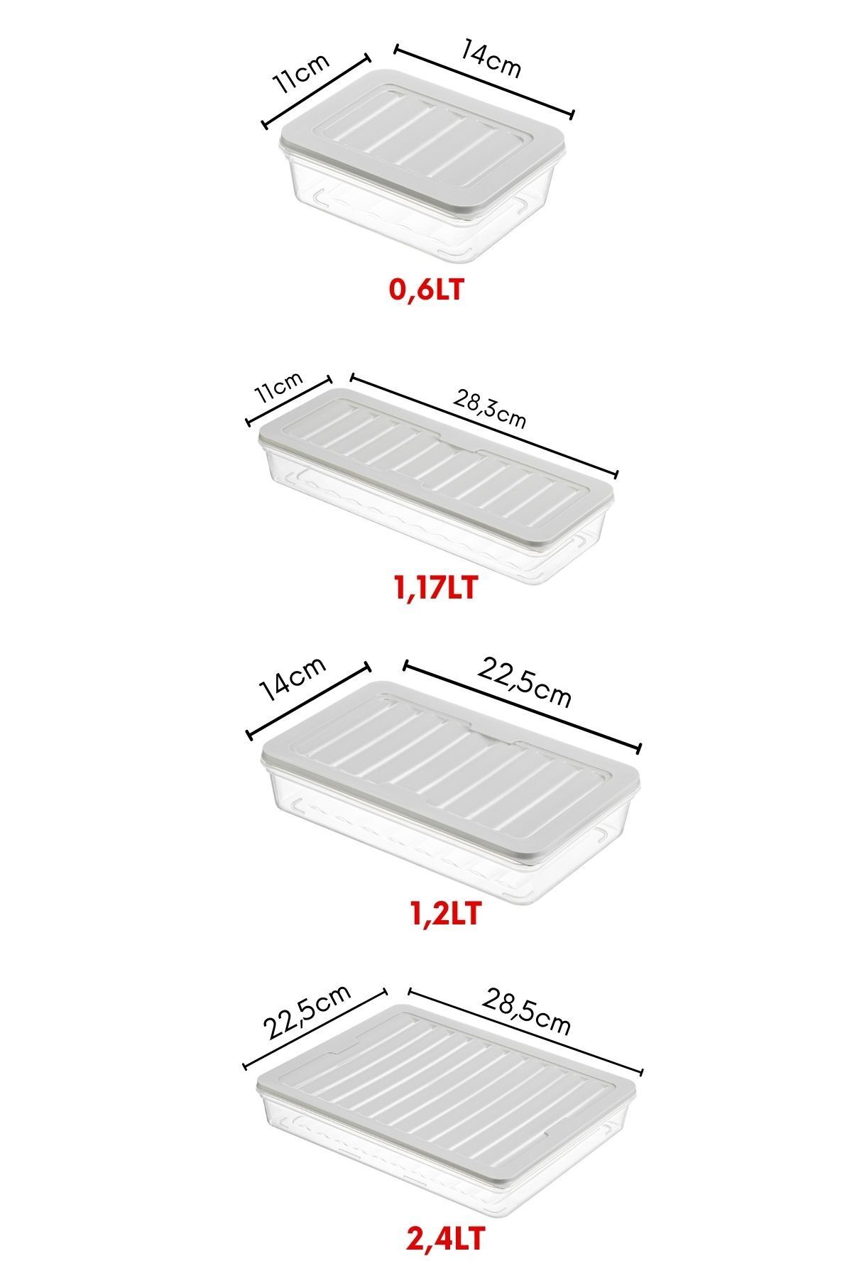 NY HOME-Set of 9 Freshbox - Gray Storage Container Suitable for Microwave and Diffraction 8