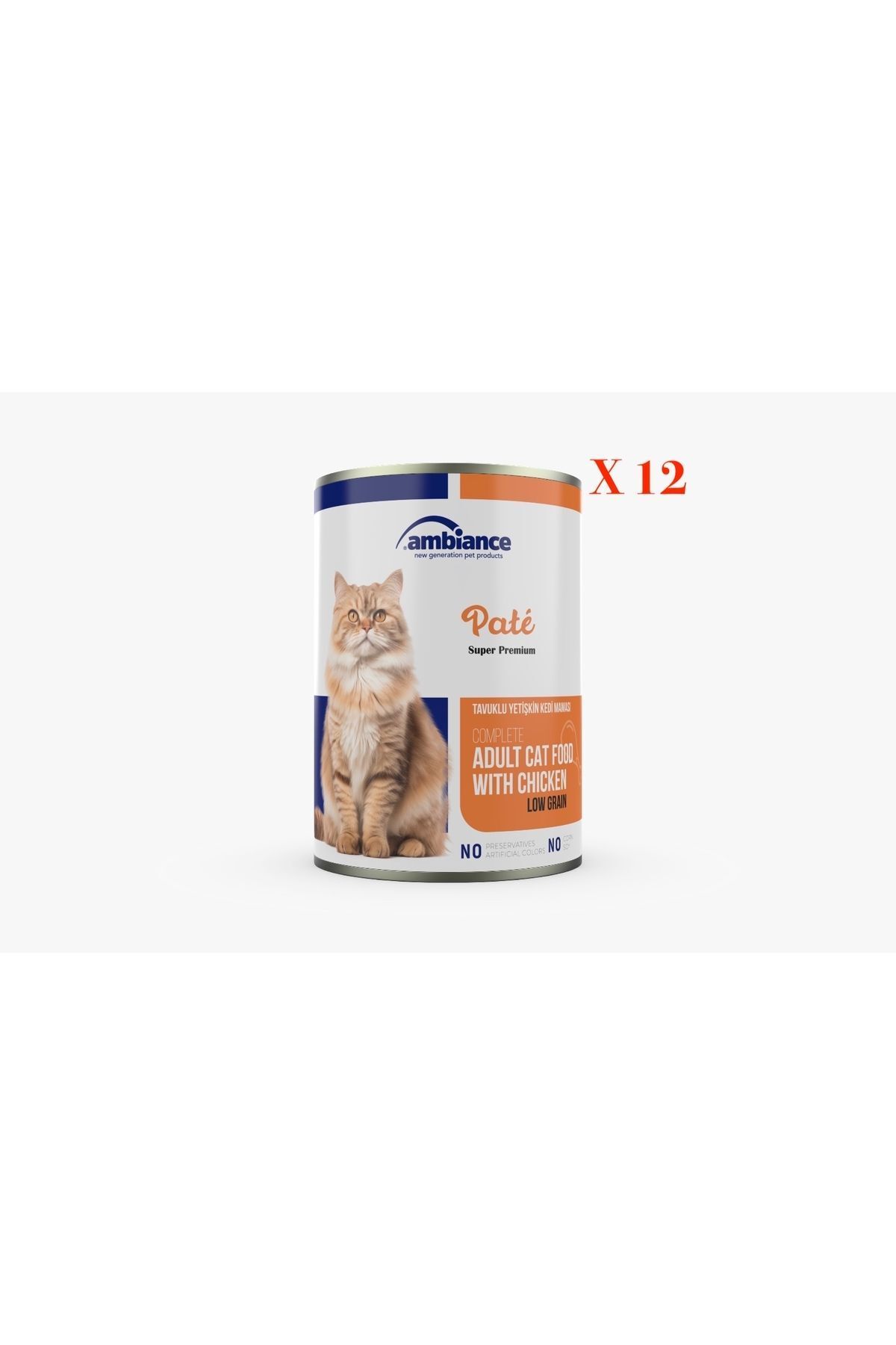 Ambiance Yetişkın Kedi Konserve Tavuk Etli Ezme 12'li 415 gr