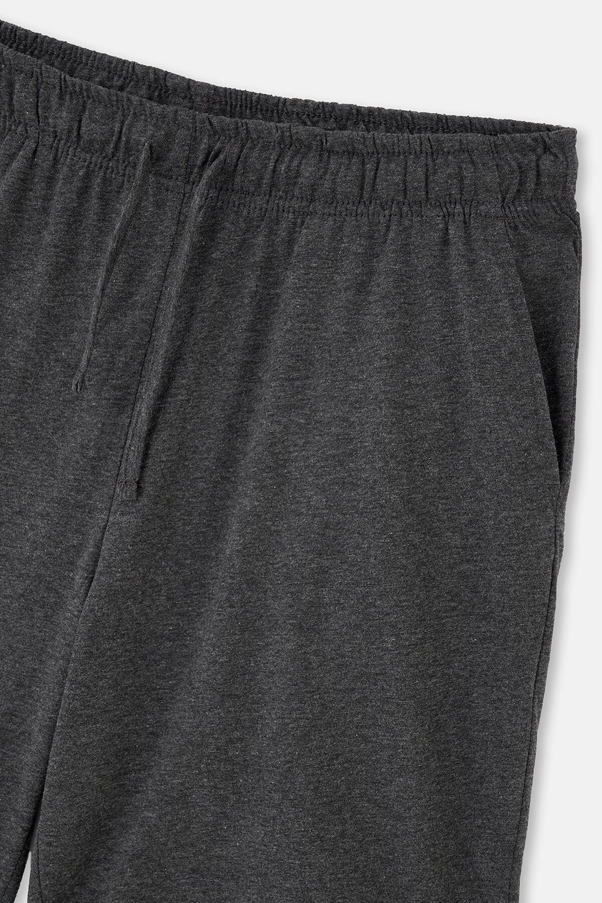 Dagi-Anthrazit Melange Modal gestrickte Shorts 3