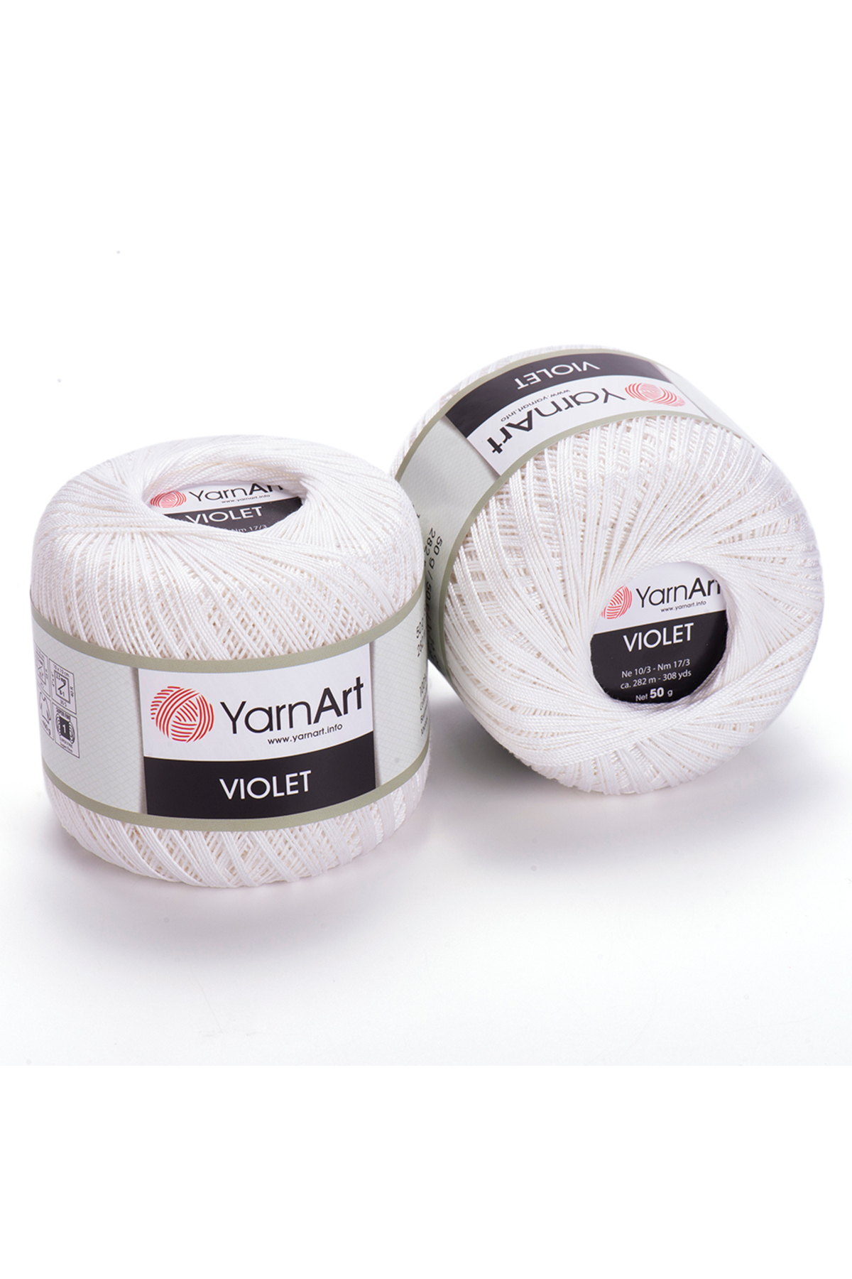 Violet  Mercerized Lace Rope White 003