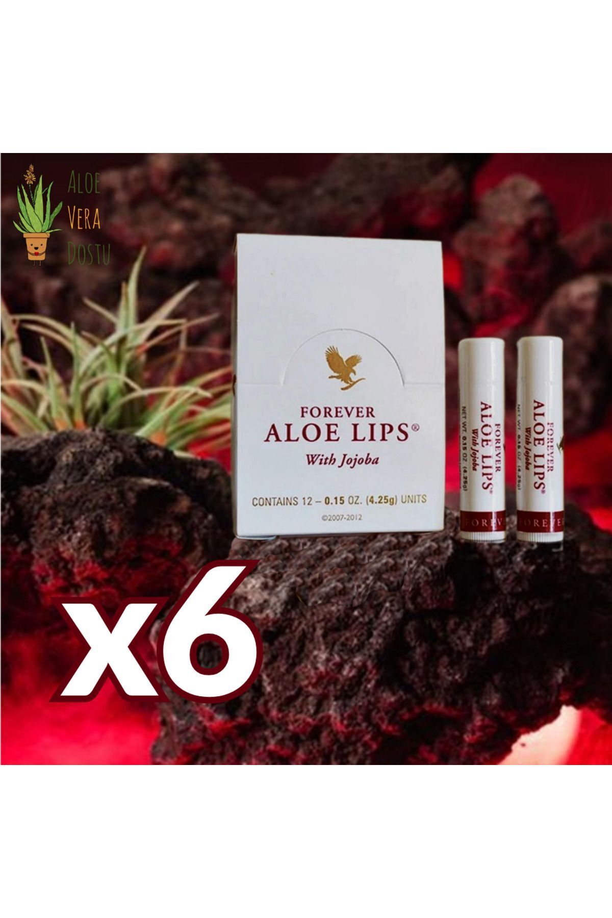 مرطوب کننده لب Living Aloe Lips با 6 عدد آلوئه ورا Forever