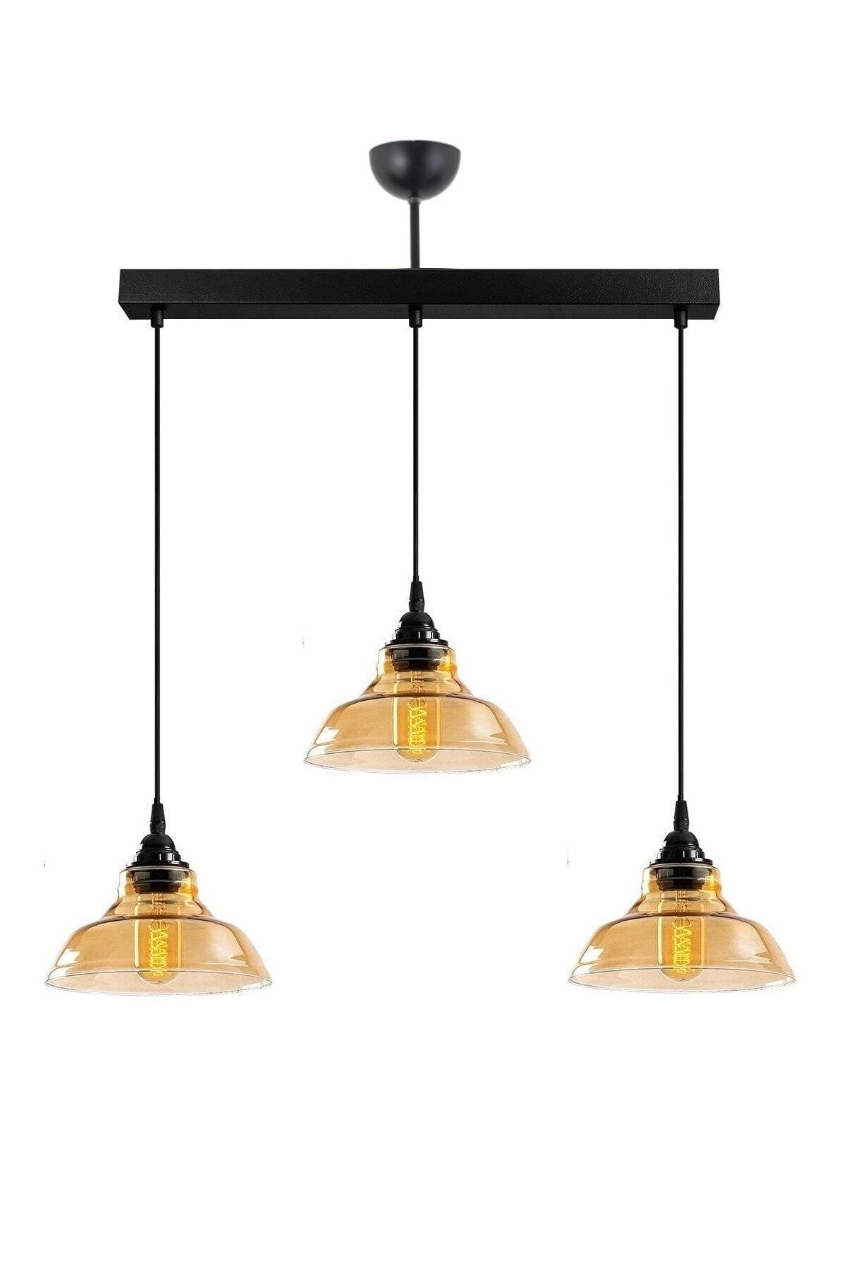 Special Model Triple Rectangle Black Modern Honey Glass Pendant