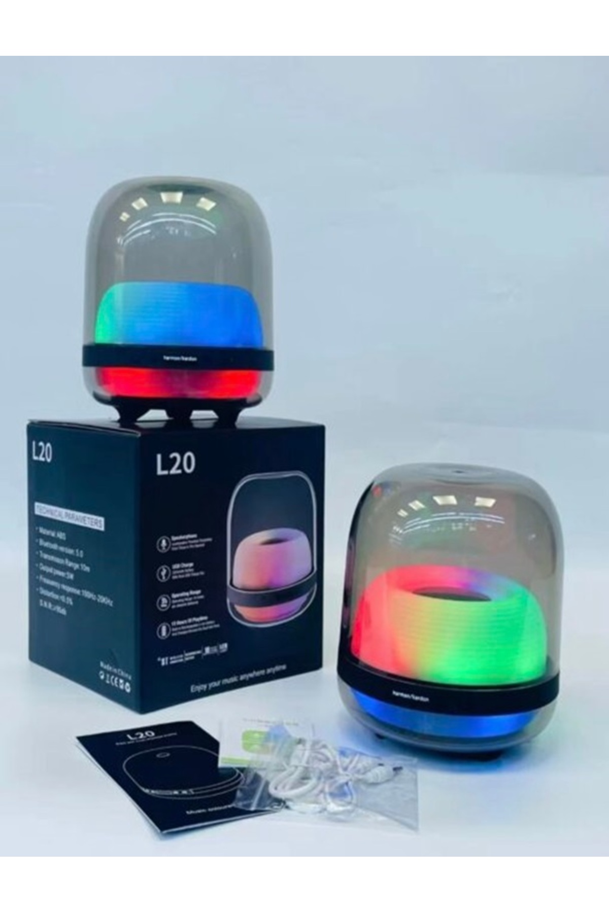 L20 SMART LED IŞIKLI BLUETOOTH HOPARLÖR SPEAKER TAŞINABİLİR SES BOMBASI 5
