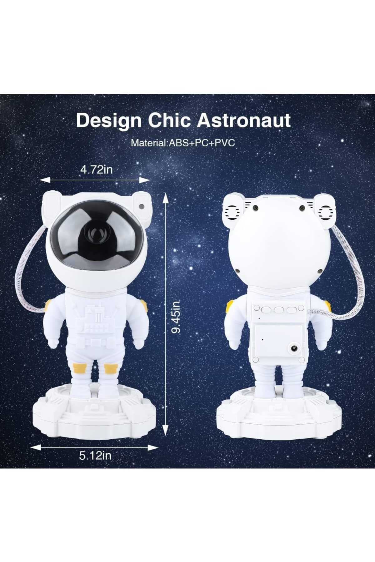 mr shopping MR Astronot Projektör Çocuklar için Yıldız Projektör Galaxy Projektör Gece Lambası,Bluetooth Müzik fotoğrafı 3 (önizleme)
