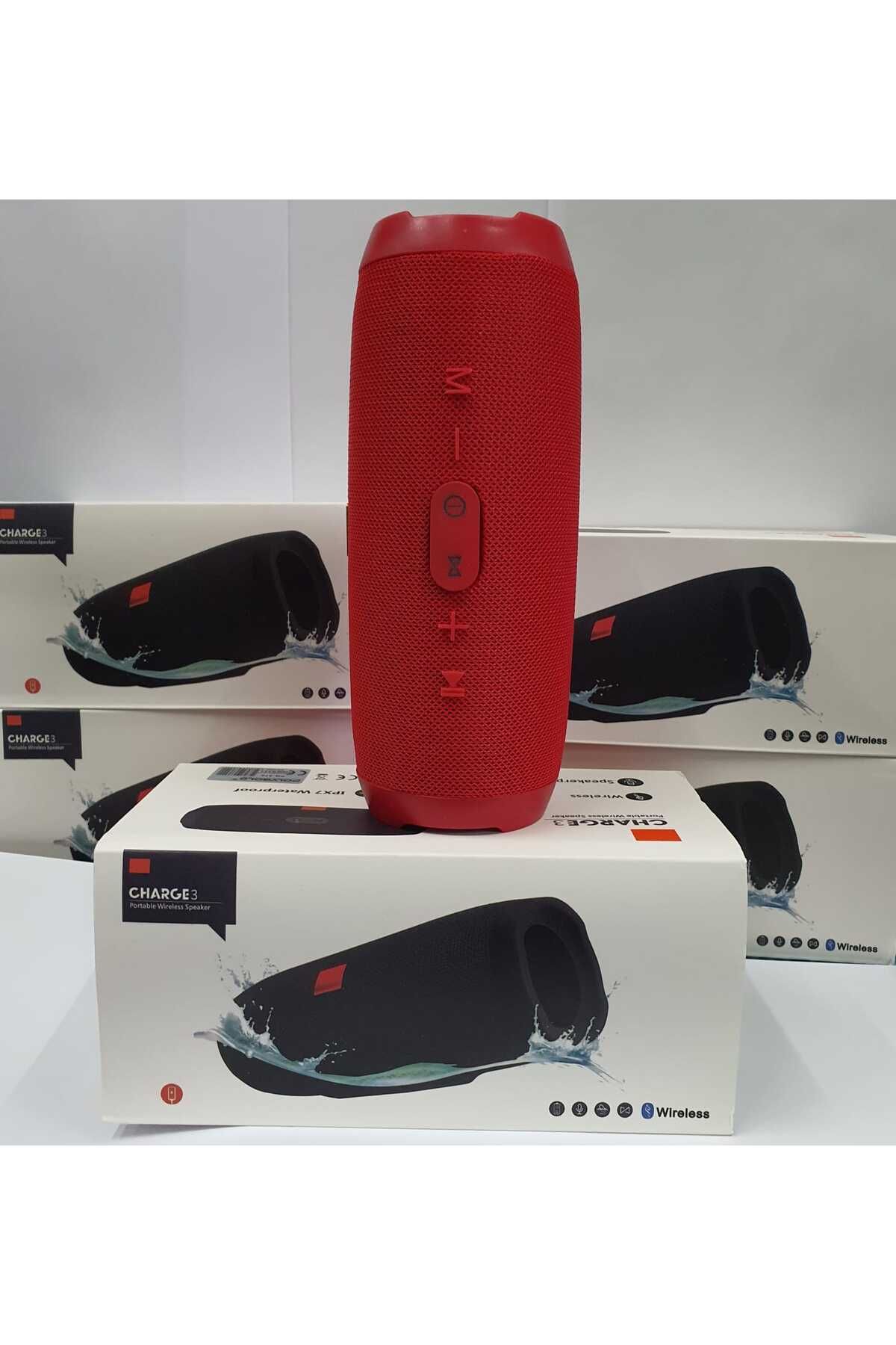 Charge3 Bluetooth Speaker Kablosuz Şarjlı Taşınabilir Hoparlör Sd Kart Usb Aux Girişli Kırmızı #4