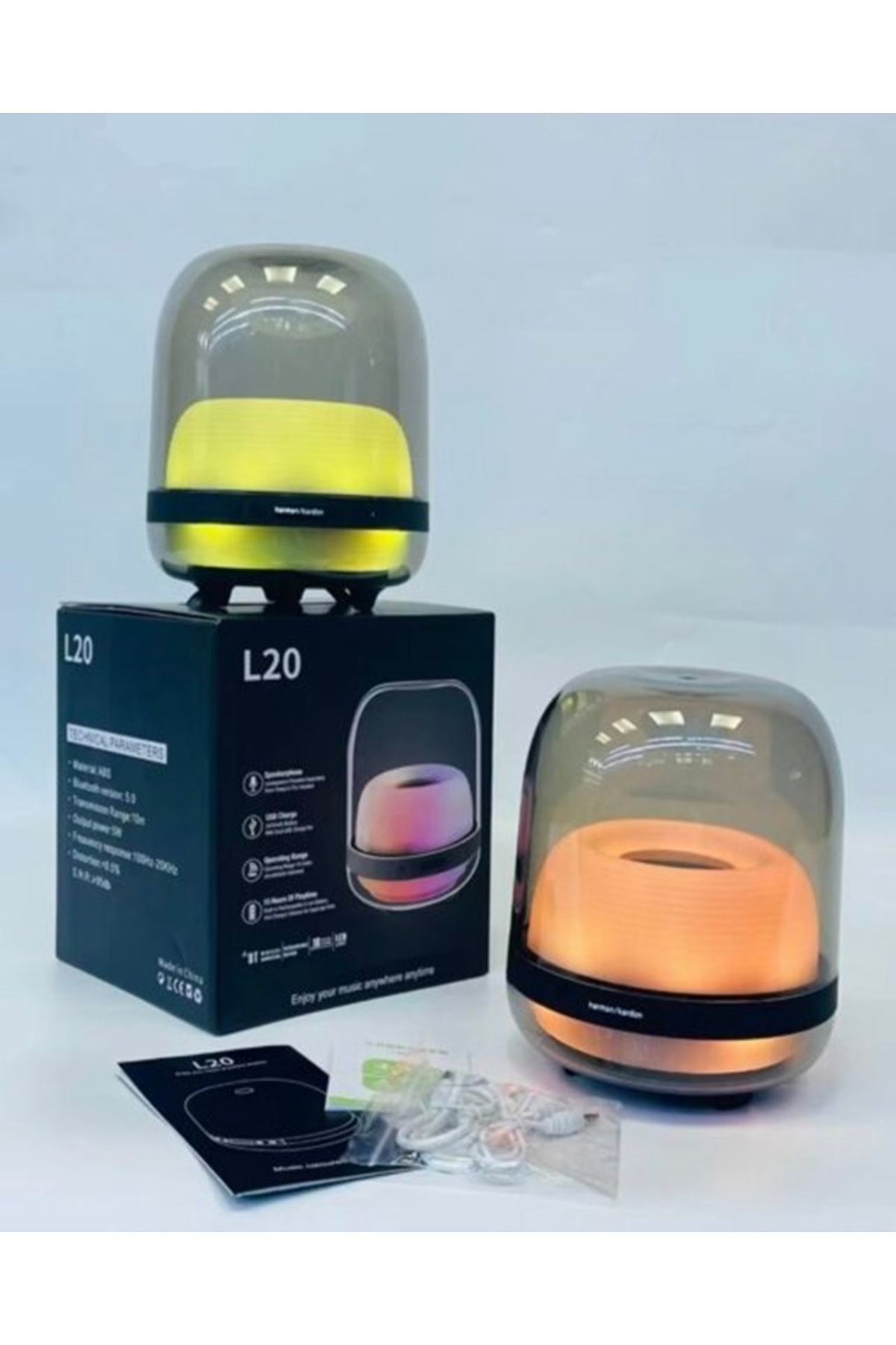 L20 SMART LED IŞIKLI BLUETOOTH HOPARLÖR SPEAKER TAŞINABİLİR SES BOMBASI 2