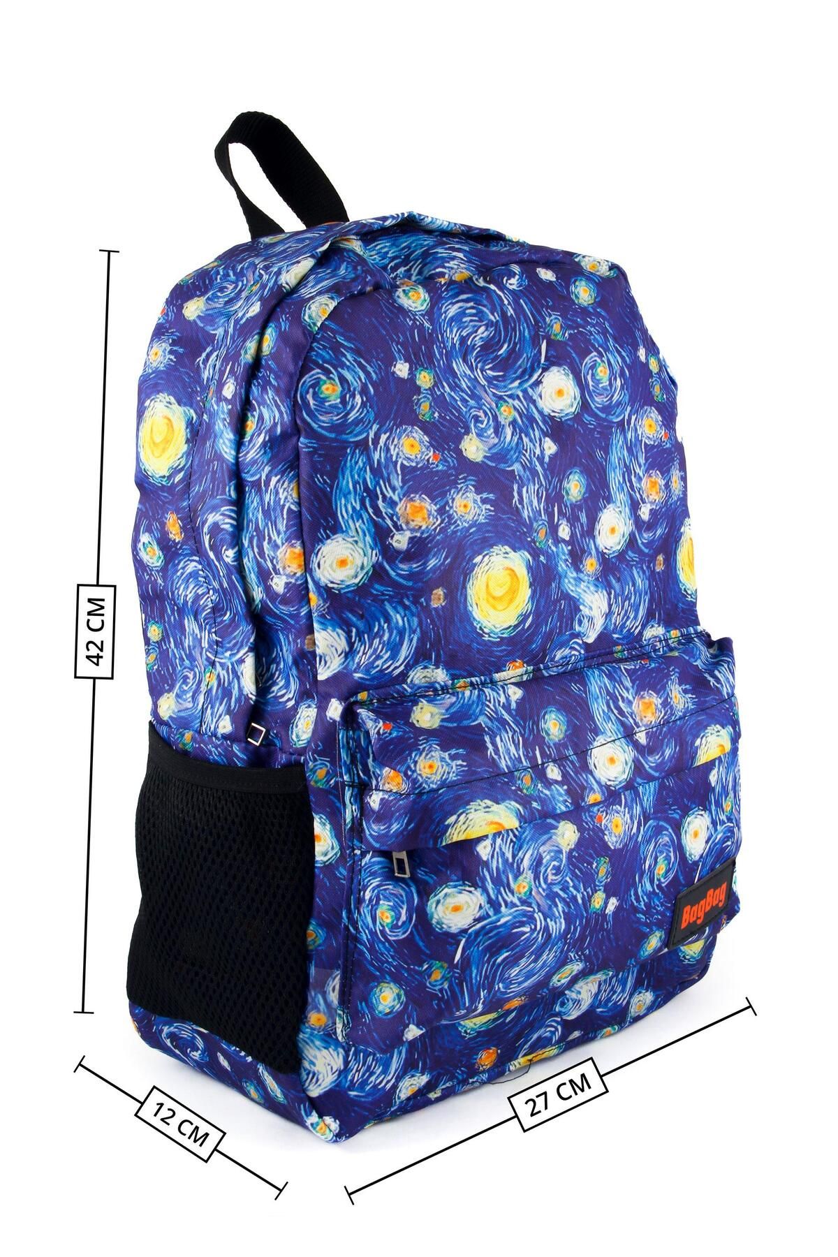 AlpCollection-Van Gogh Unisex Digital Printed Starry Night Patterned Daily School Backpack 8