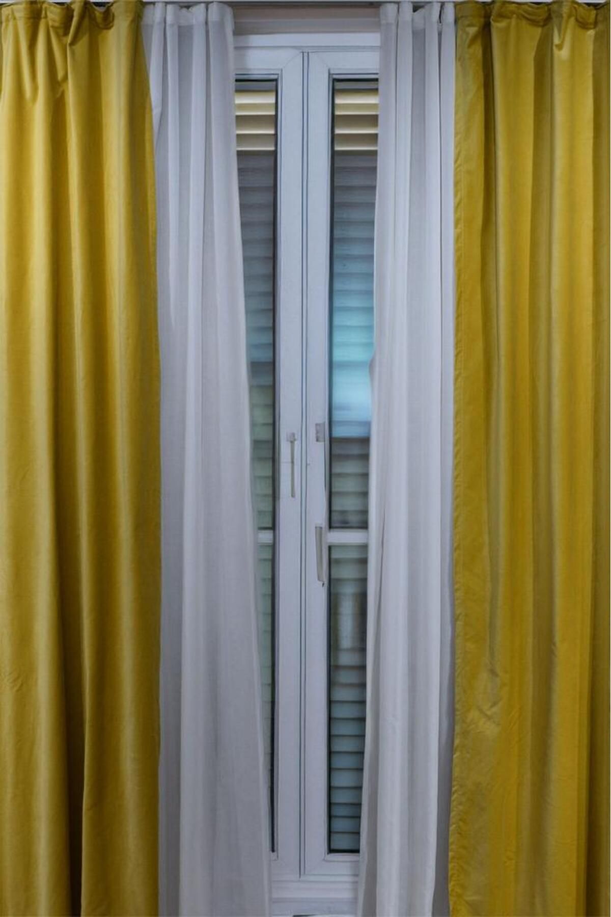 Miabella Home-Velvet Textured, Extraphor Drawstring Background Curtain, Plain Stitched, Modern Touch Single Wing Background Curtain 3