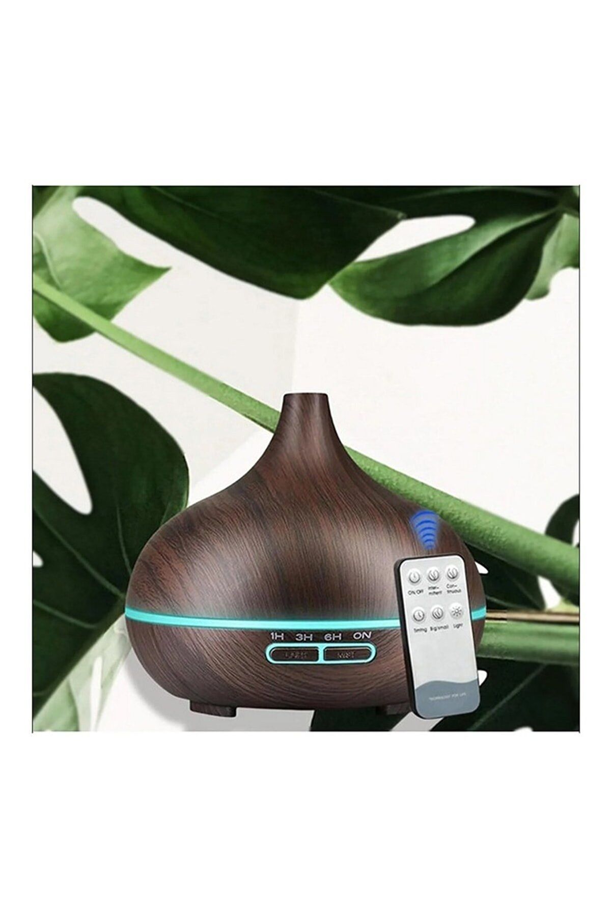 Butik Aroma Difüzör Gece Işığı 7 Led Nemlendirici Kumandalı Buhar Makinesi 550ml.