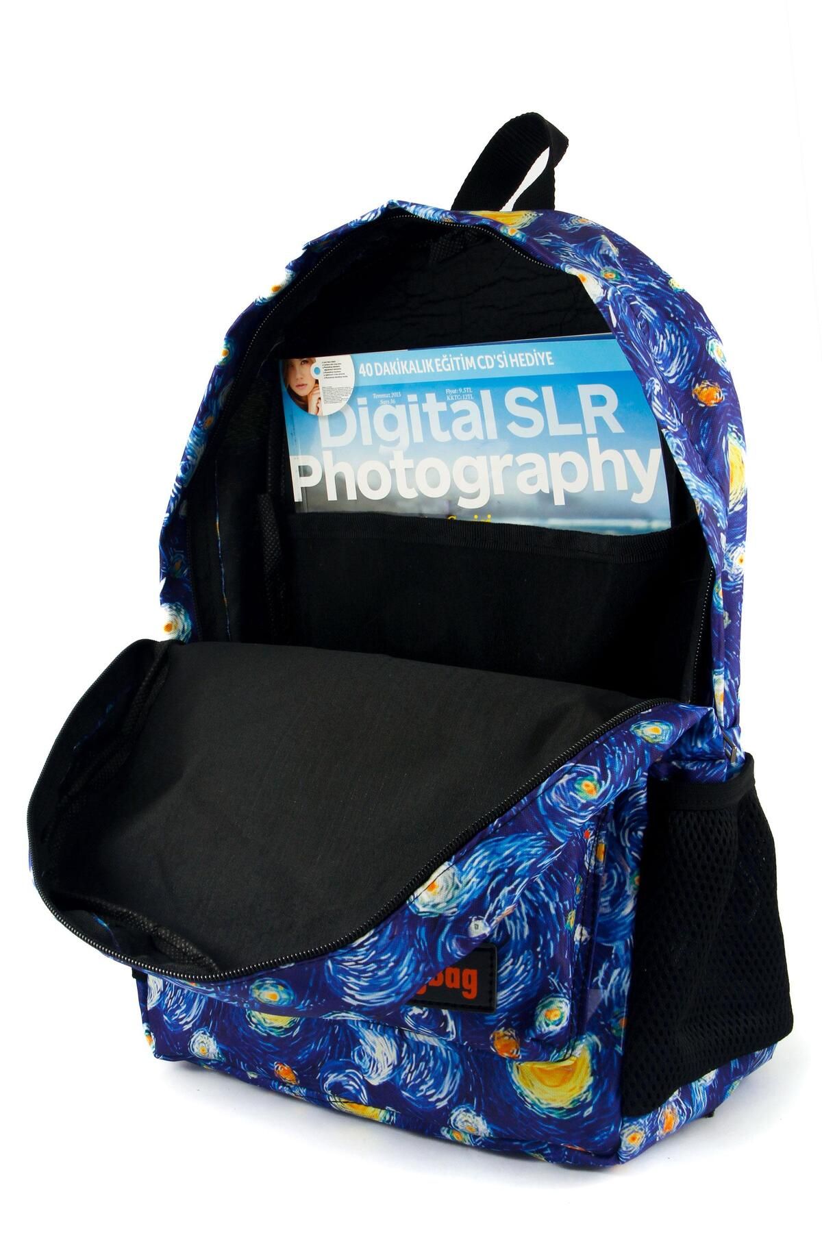 AlpCollection-Van Gogh Unisex Digital Printed Starry Night Patterned Daily School Backpack 6