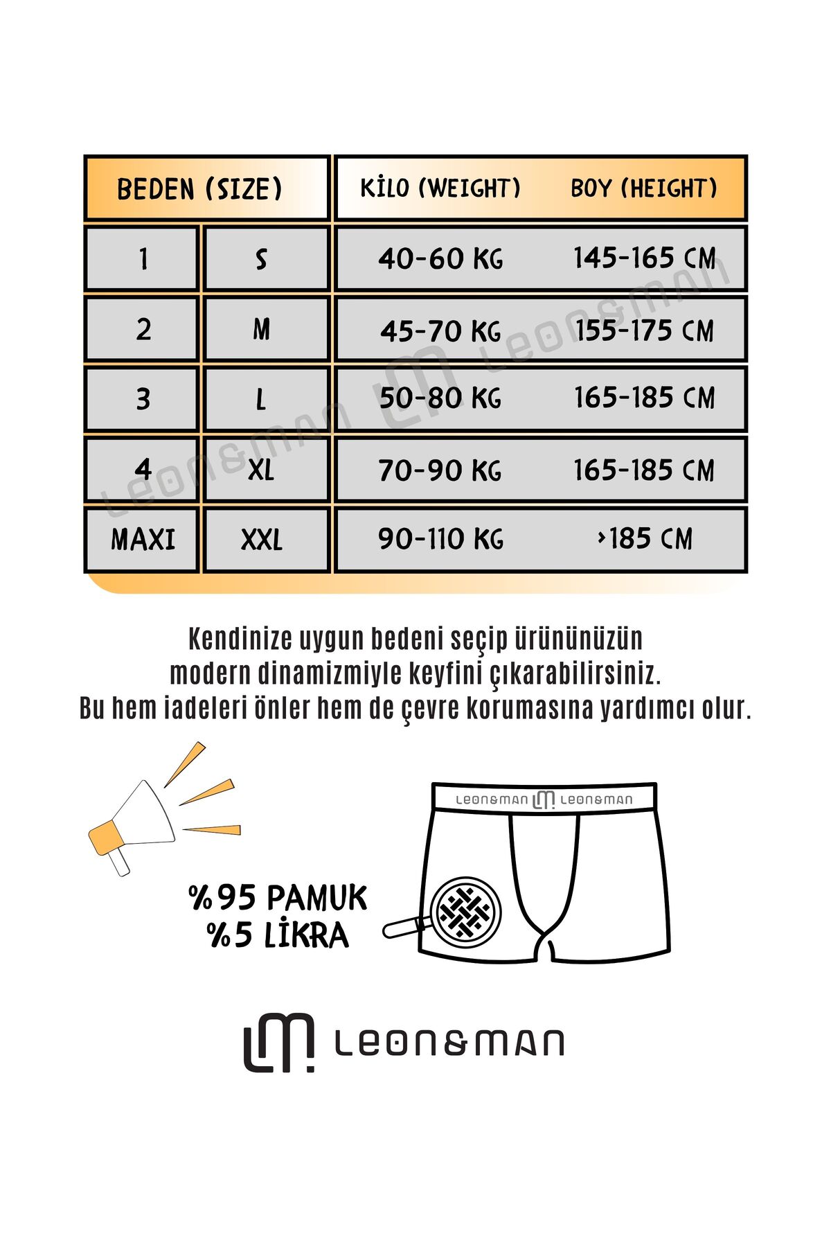 باکسر مردانه مشکی LEON&MAN | 3 RENK اورجینال - تصویر 5