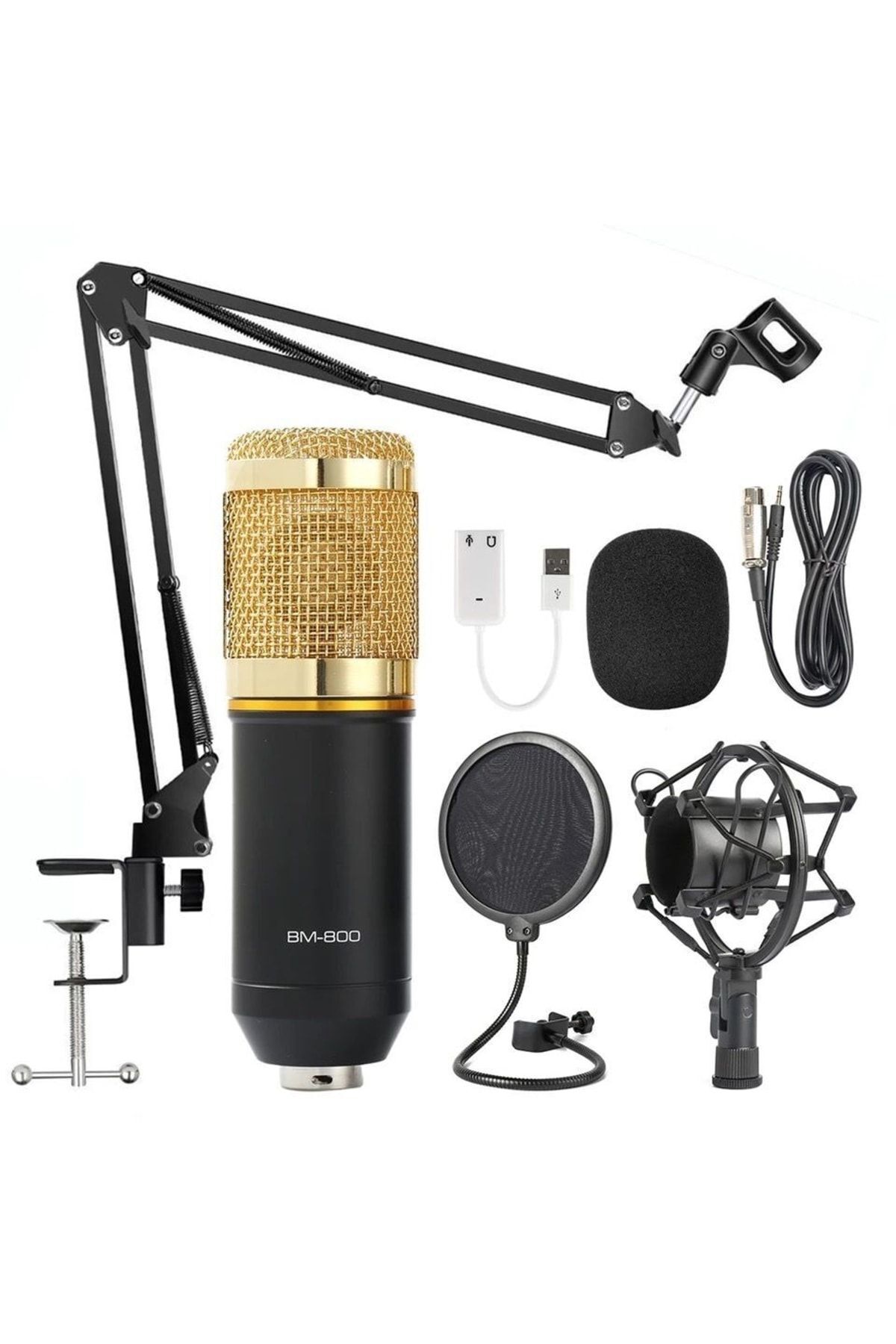 Voground M800 Podcast Mikrofon 3.5mm Usb Kondenser Stüdyo Microfono Profesyonel Mic Youtube Skype Studyo