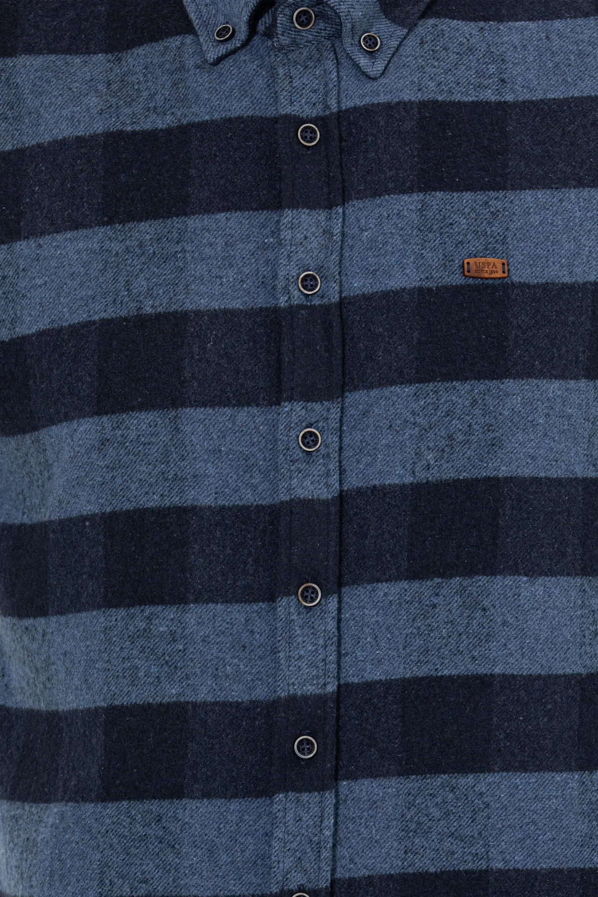 Erkek Lacivert Uzun Kollu Gömlek U.S. POLO ASSN. — سرمه‌ای VR0333343455 — تصویر 6 از 6