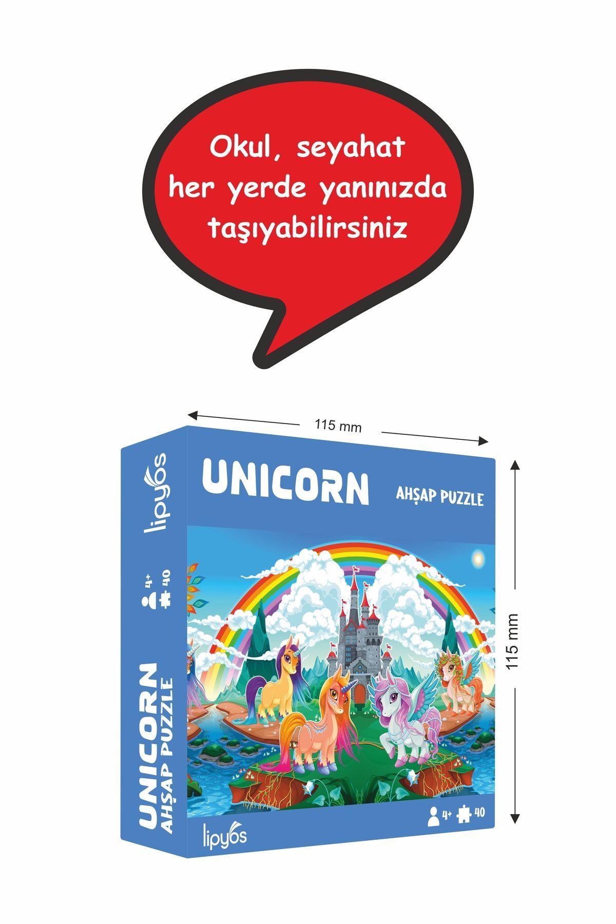 LİPYOS Unicorn Kardeşliği 40 Parça Mini Ahşap Puzzle fotoğrafı 4 (önizleme)