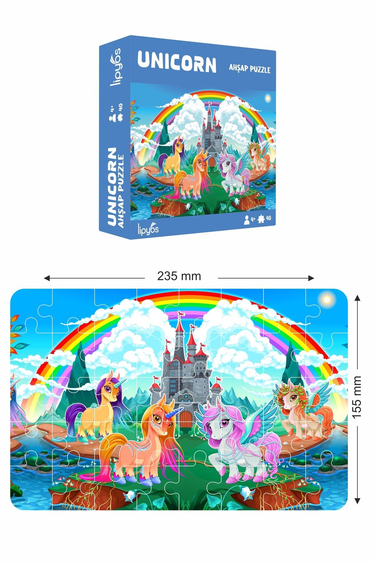 LİPYOS Unicorn Kardeşliği 40 Parça Mini Ahşap Puzzle fotoğrafı 3 (önizleme)