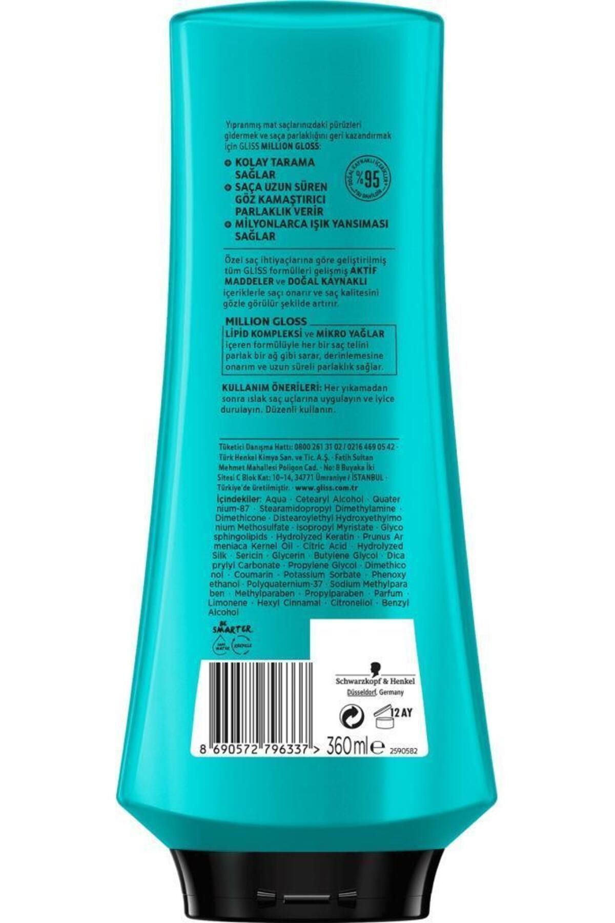 Million Gloss Yoğun Parlaklık Veren Saç Kremi 360 ml 3'lü — SET.HNKL.447 — تصویر 4 از 4