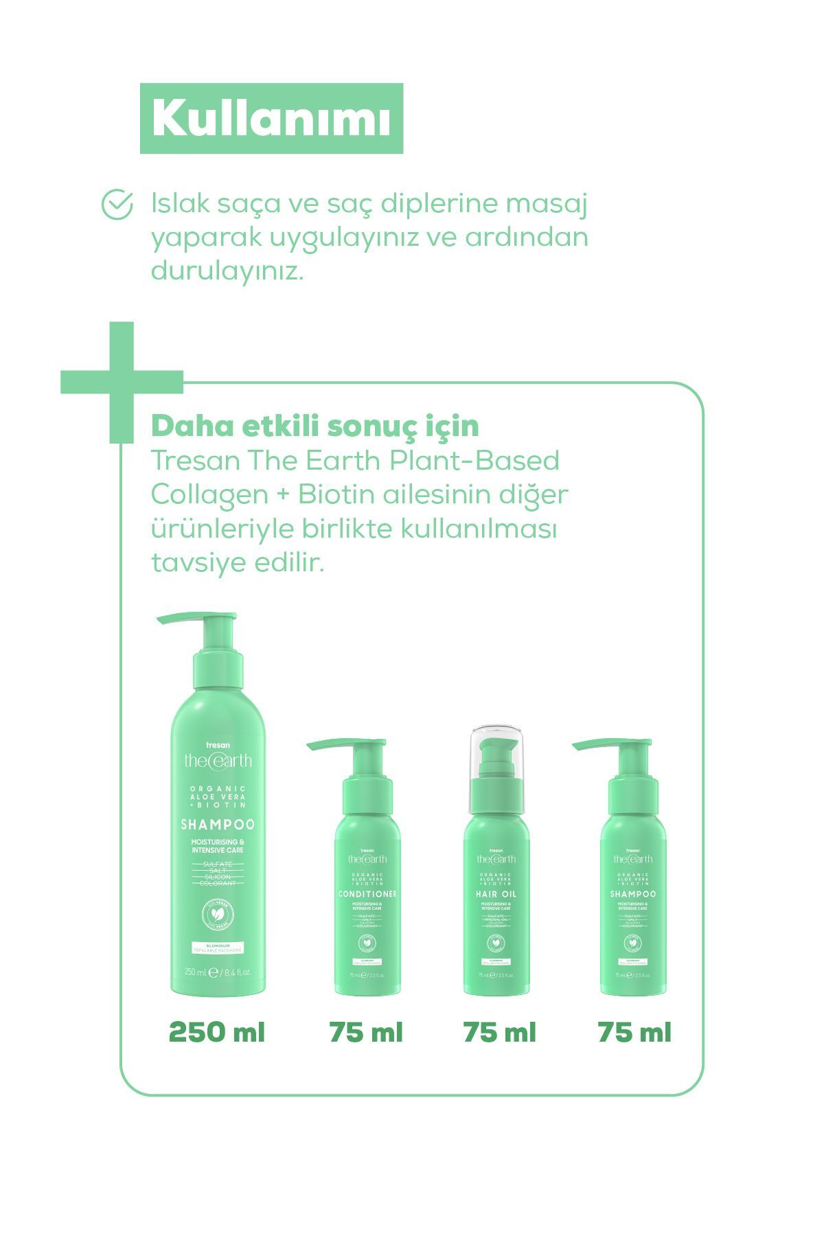 Organic Aloe Vera Biotin Şampuan 250 ml Saç Kremi 250ml — 8023 — تصویر 6 از 6