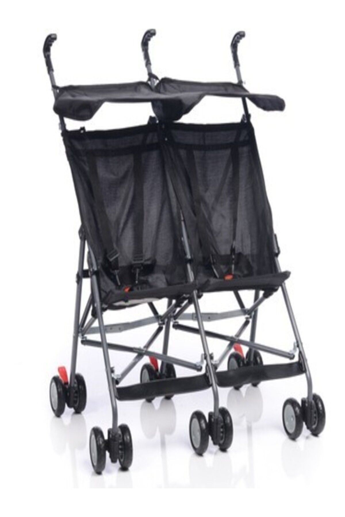 GÜLÜŞ BEBE ALDEBA İKİZ BASTON BEBEK ARABASI SİYAH
