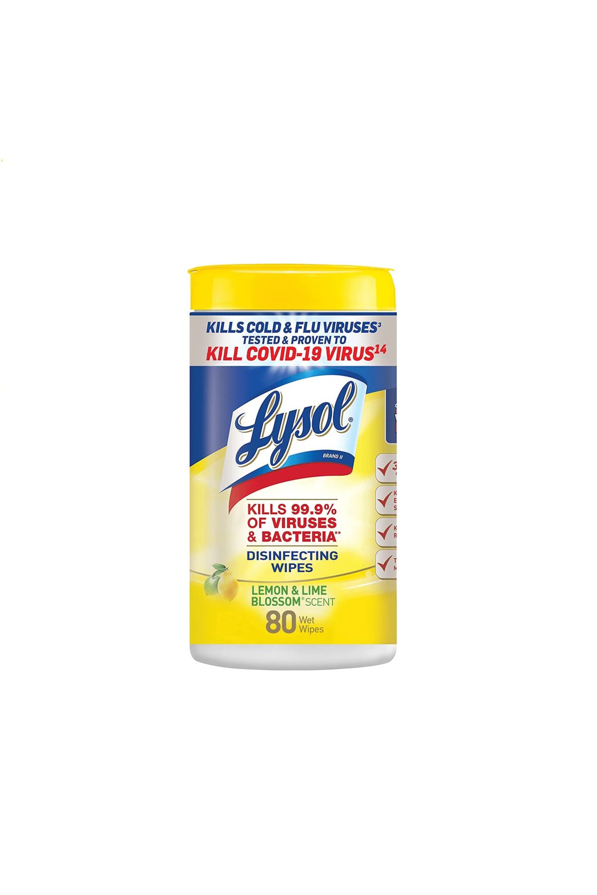 Lyson-LYSOL Disinfectant Wipes, 1 Layer, 7x7,25, Lemon and Lime Flower, White, 80 Wipes (Itjhal) 2