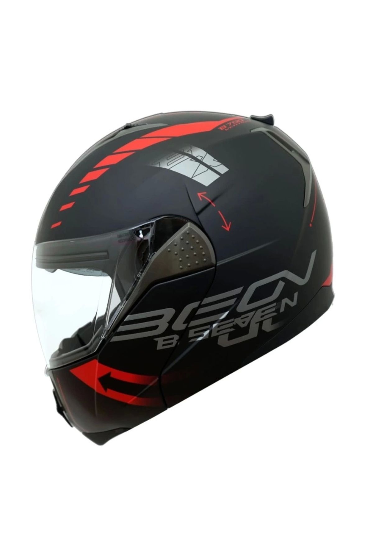 BEON HELMETS Beon B700 Çene Açılır Mat Siyah-kırmızı Kask Fiyatı ...