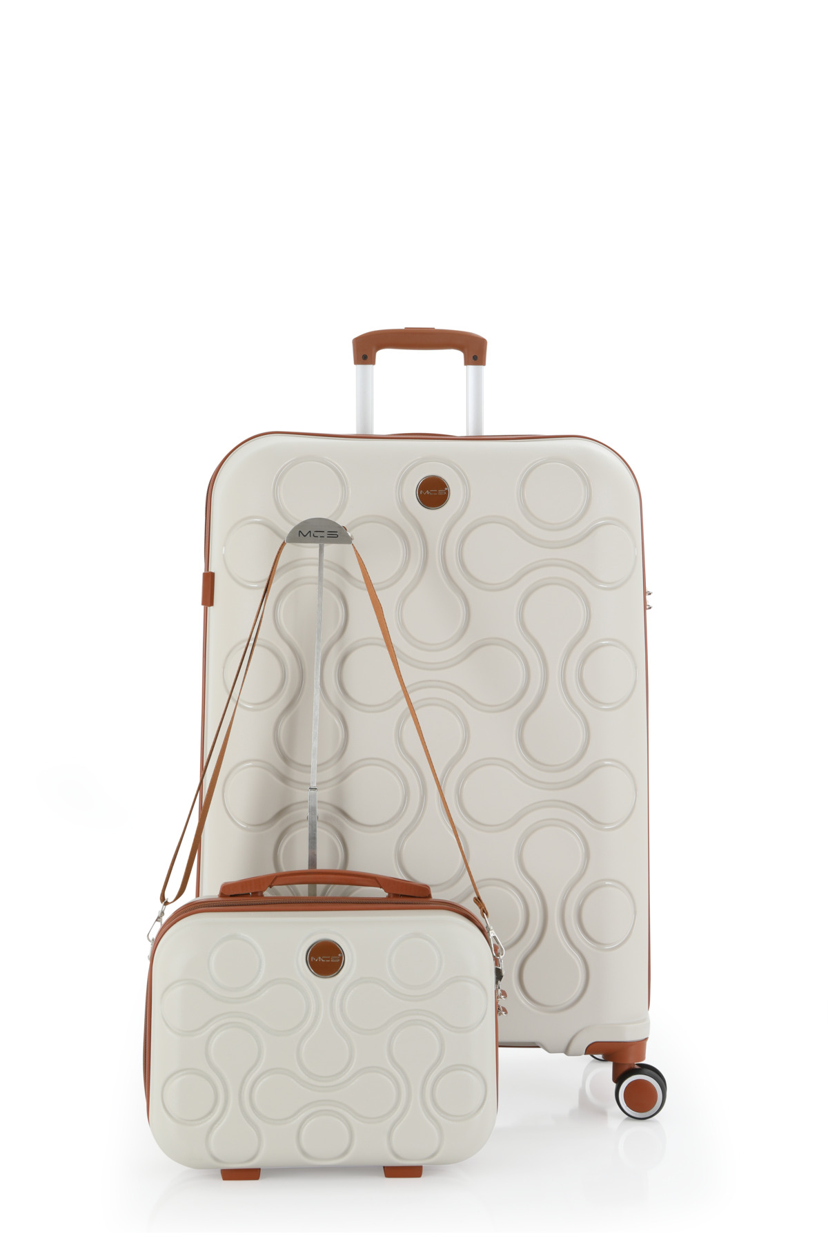 MCS Polypropylene 2-Piece Suitcase Set Large & Makeup V376