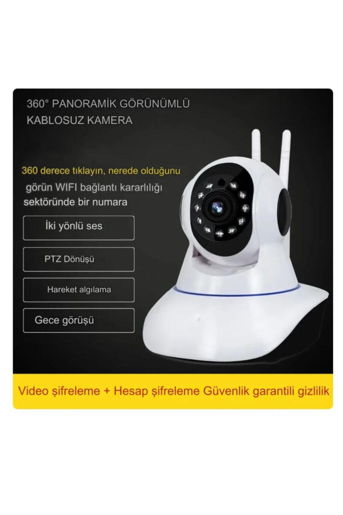 qasul Yapay Zekalı Hareket Takip Sensörlü Sesli Canlı İzlenebilen Bebek ,Bakıcı,Ev,Ofis Güvenlik Kamerası fotoğrafı 7 (önizleme)