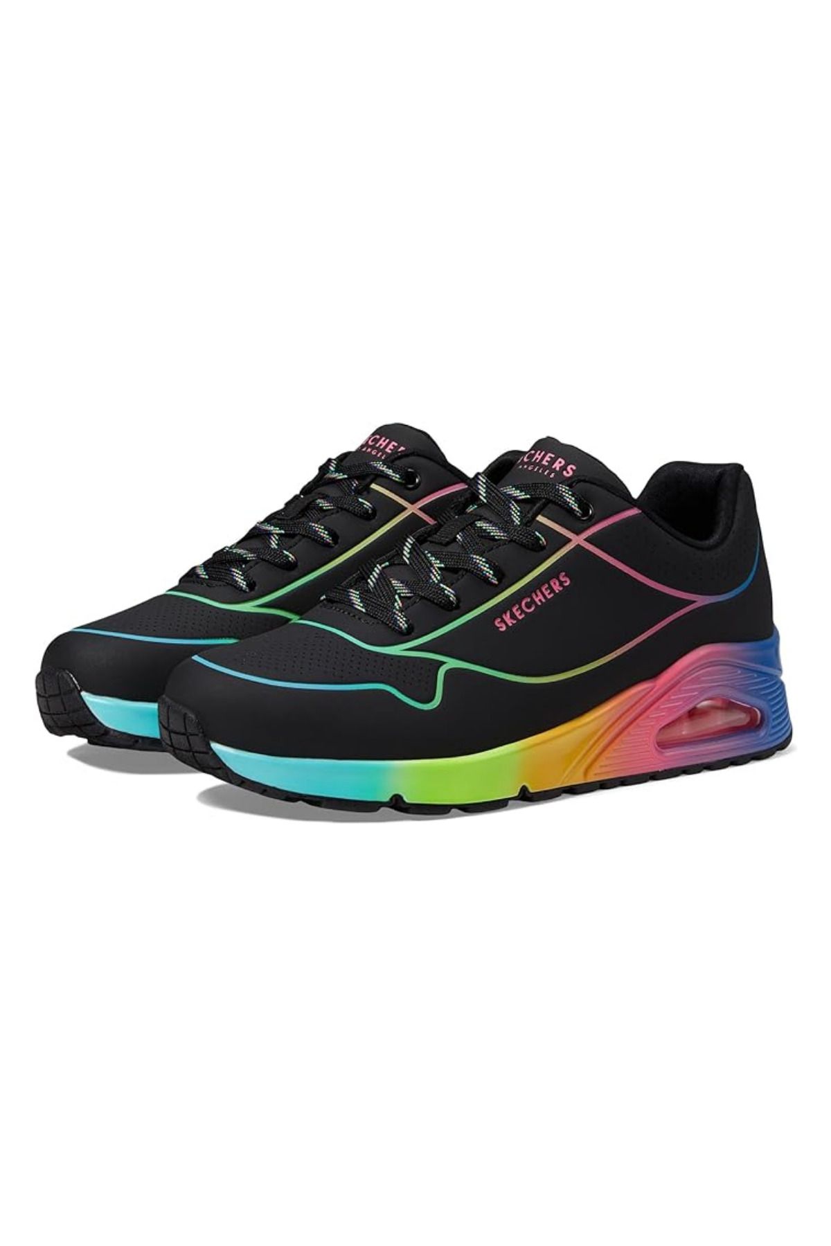 کفش دو و تمرین مشکی زنانه Uno Pop of Sunshine 155148 BKMT ورزشی چند رنگ سیاه Skechers