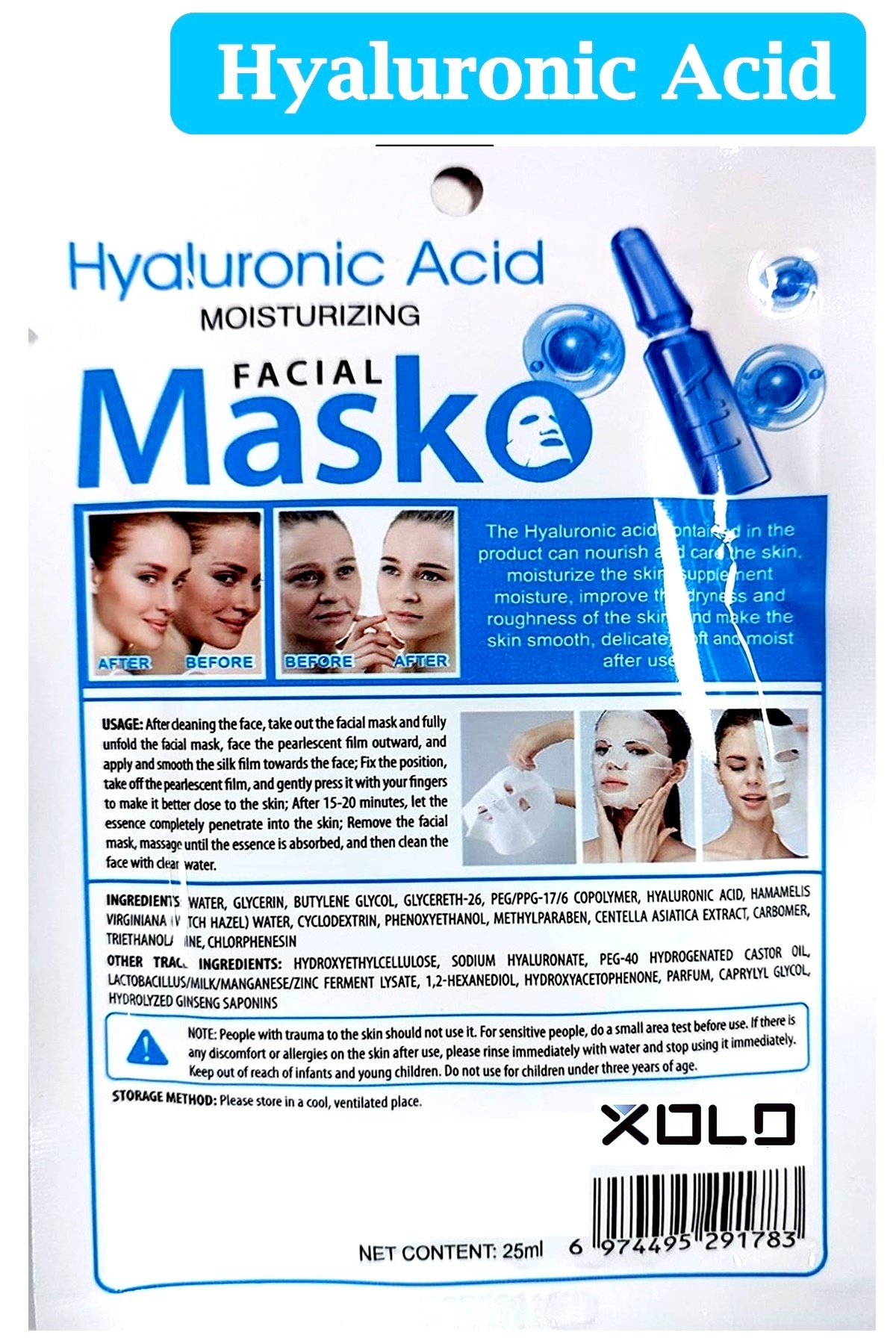 ماسک صورت   Xolo | xolohyalurionic4093 اورجینال - تصویر 2