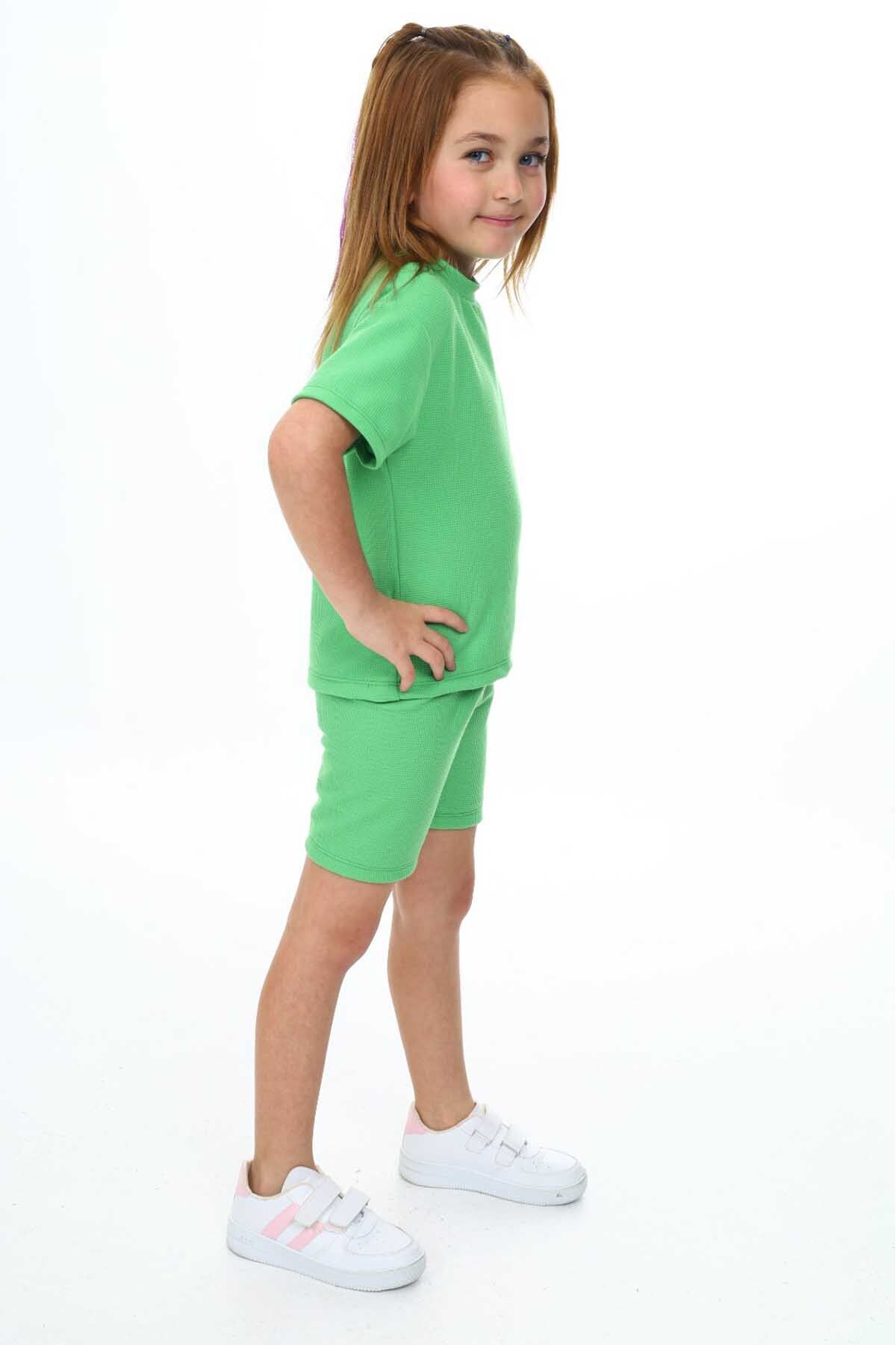 My Kids Wear-Girl's Crew Neck Suit with Shorts 4