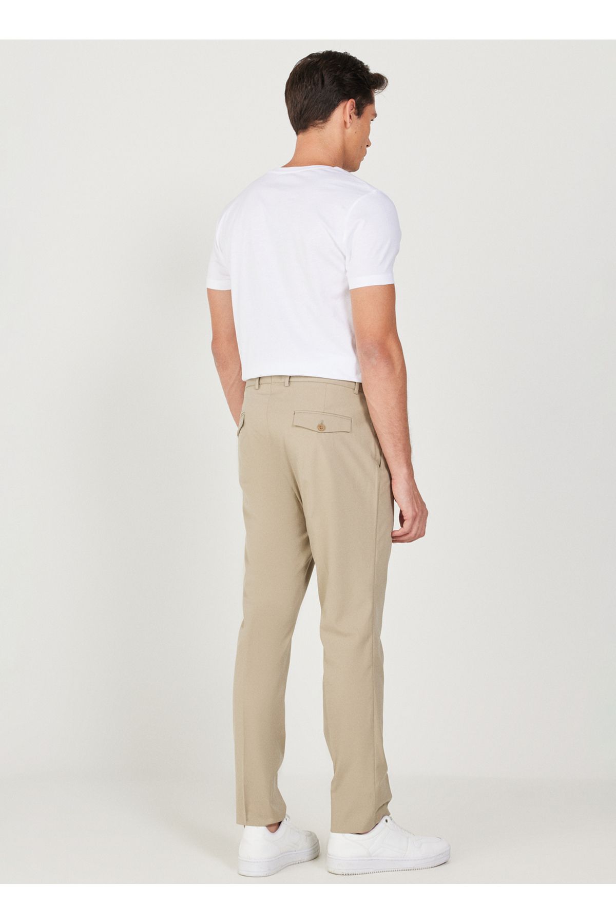 ALTINYILDIZ CLASSICS-Altıny Yıldız Beige Slim Fit Spodnie męskie - Wąska nogawka, Regularna talia 4A 0123200097 6