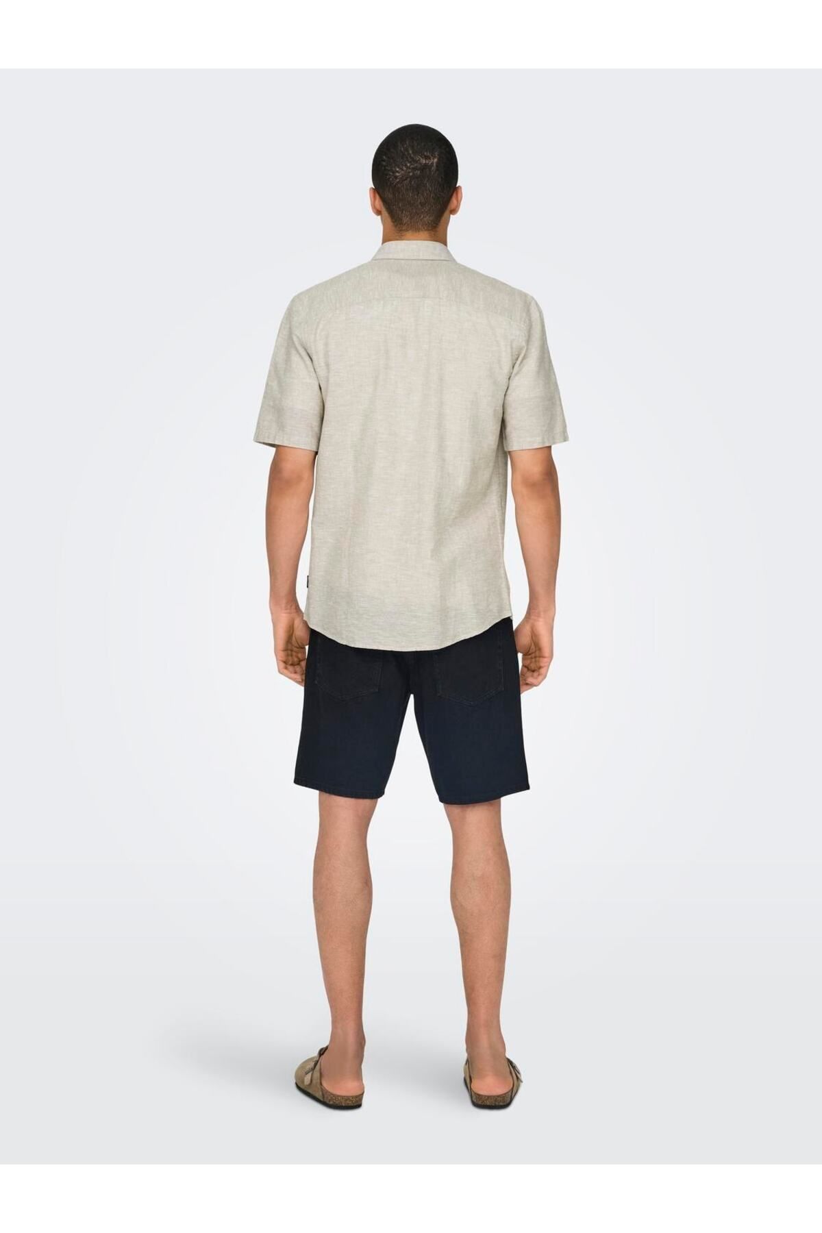 پیراهن نخی آستین کوتاه مردانه ONLY&SONS 22009885 Only & Sons