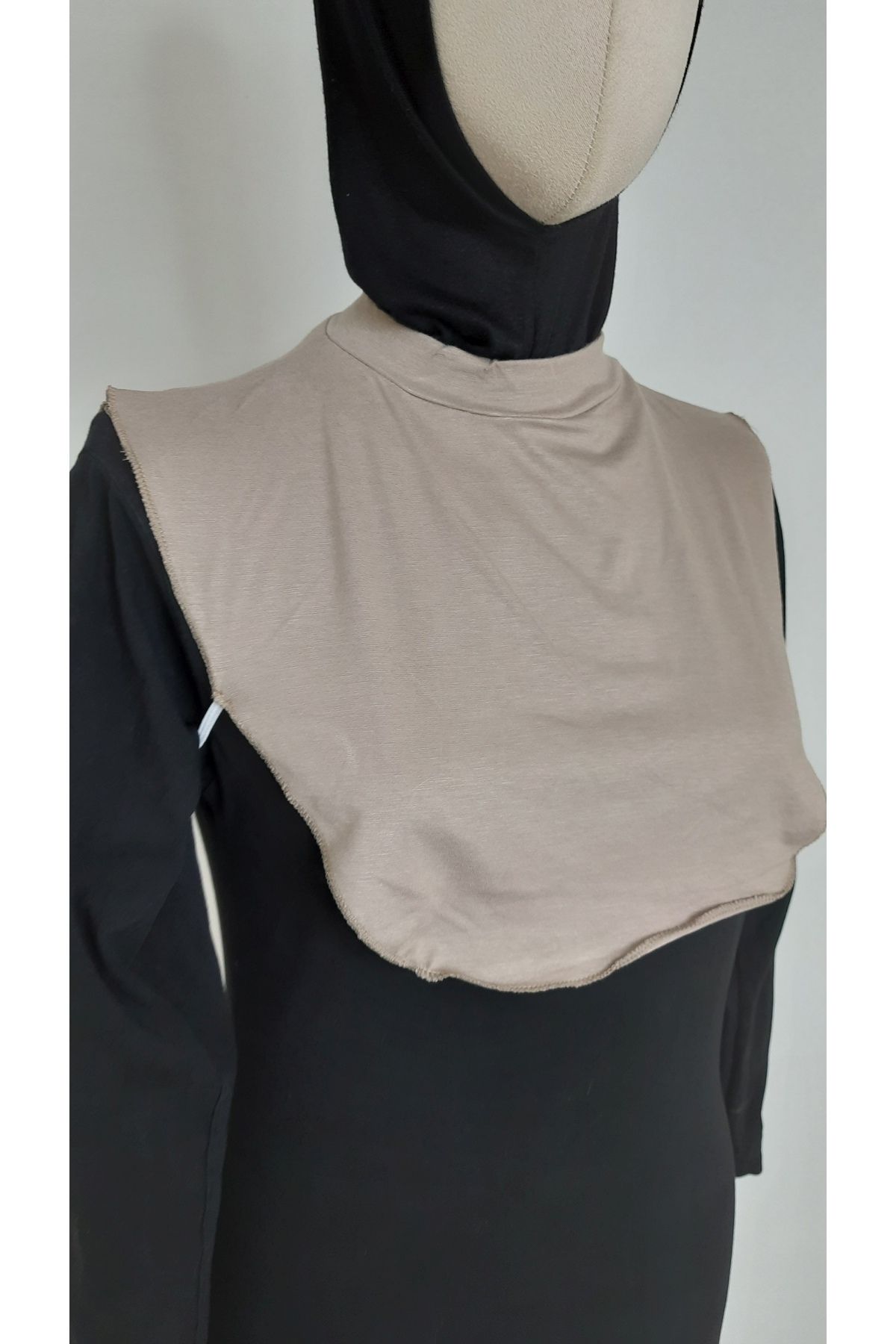 erasra class-Mink Colored Combed Cotton Hijab Neck Collar 2