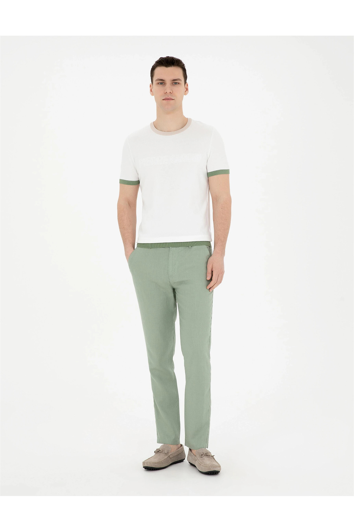 تیشرت مردانه سفید پیرکاردین | G021SZ0TK.000.1861971 اورجینال - تصویر 4