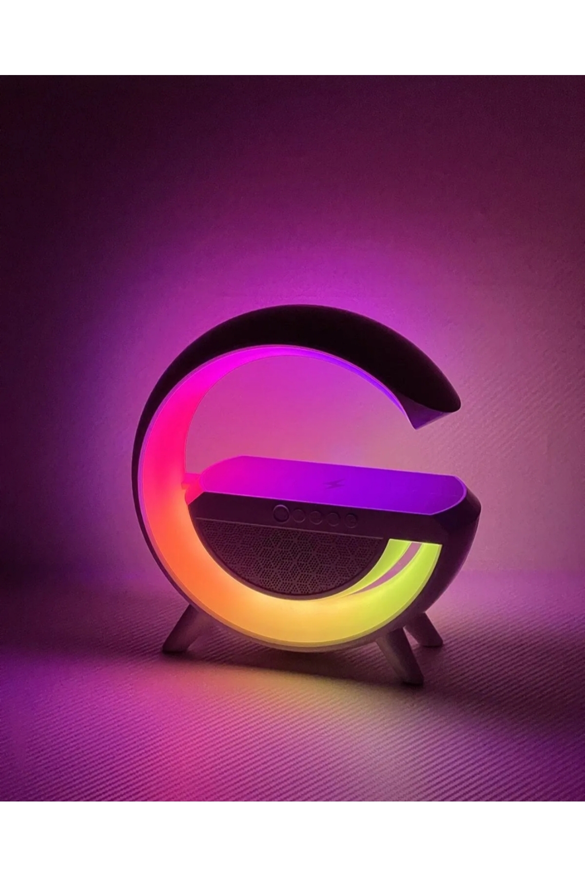 Akıllı Gece Masa Lambası G Wireless Şarjlı Bluetooth Hoparlör Speaker-magsafe Şarj-ses Bombası Dekor 6