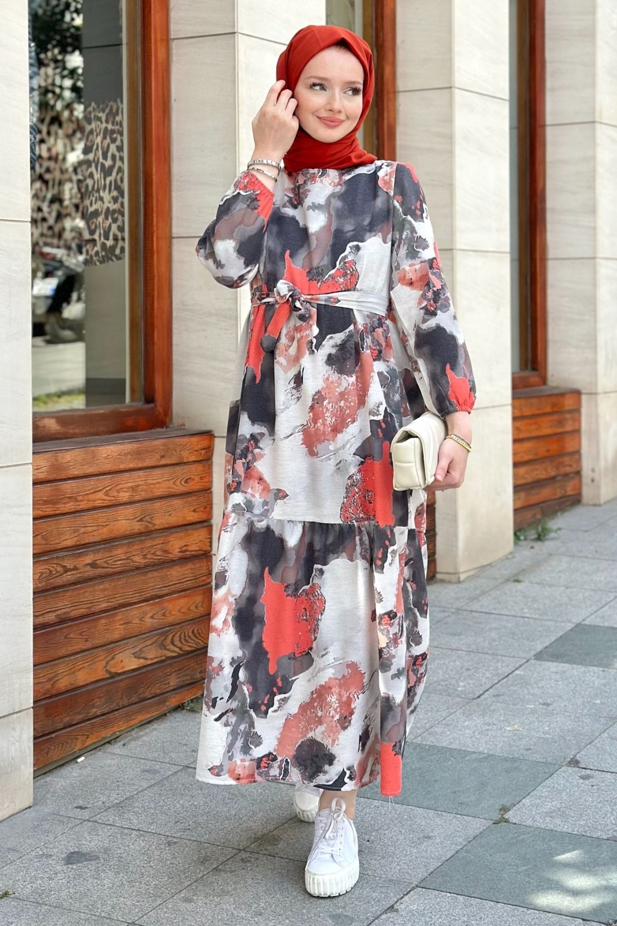 Gizce-Red Fleece Dress 2