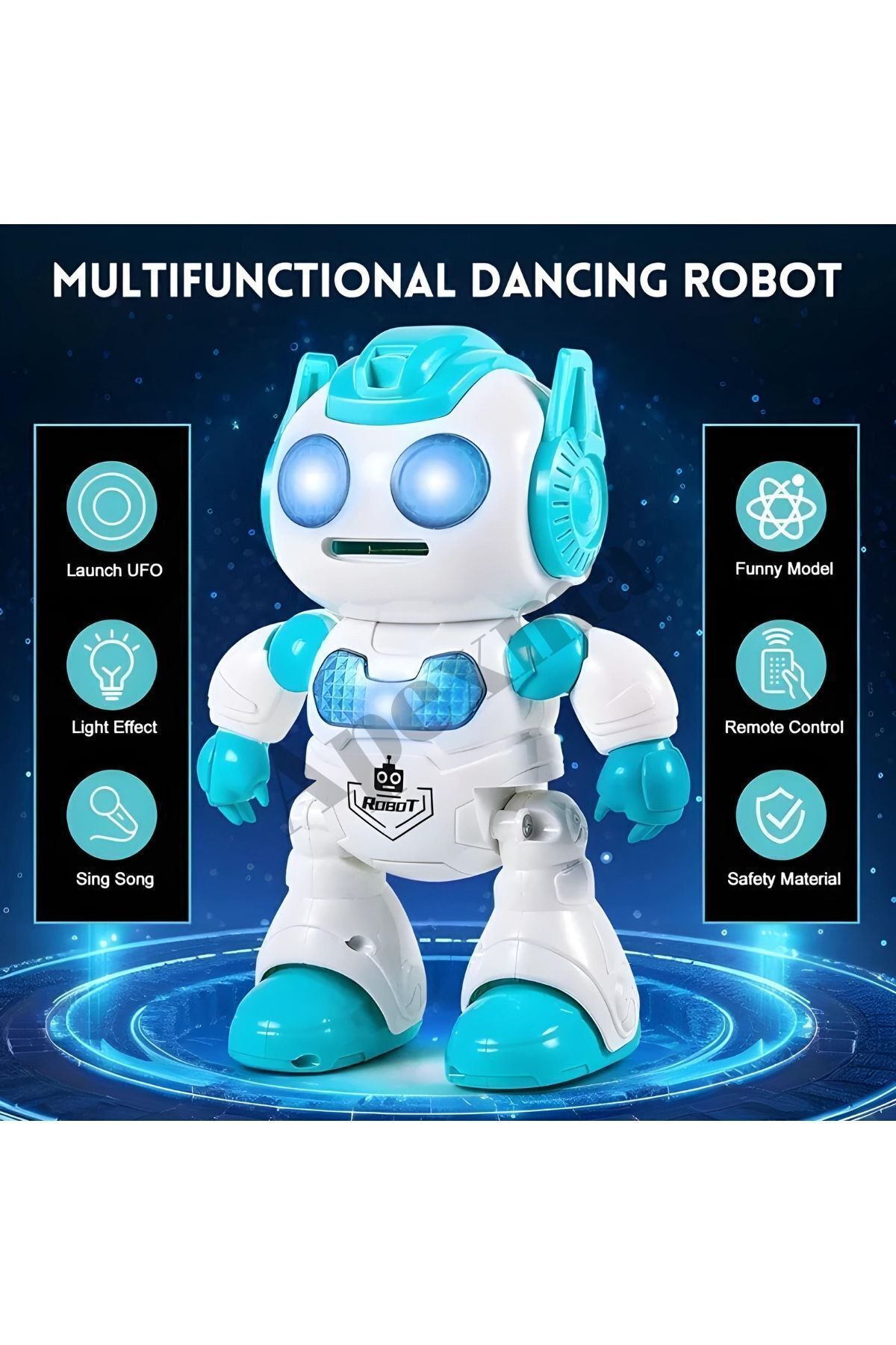 Apexma Uzaktan Kumandalı Sesli Disk Atan Robot - Kız Erkek Oyuncak fotoğrafı 5 (önizleme)