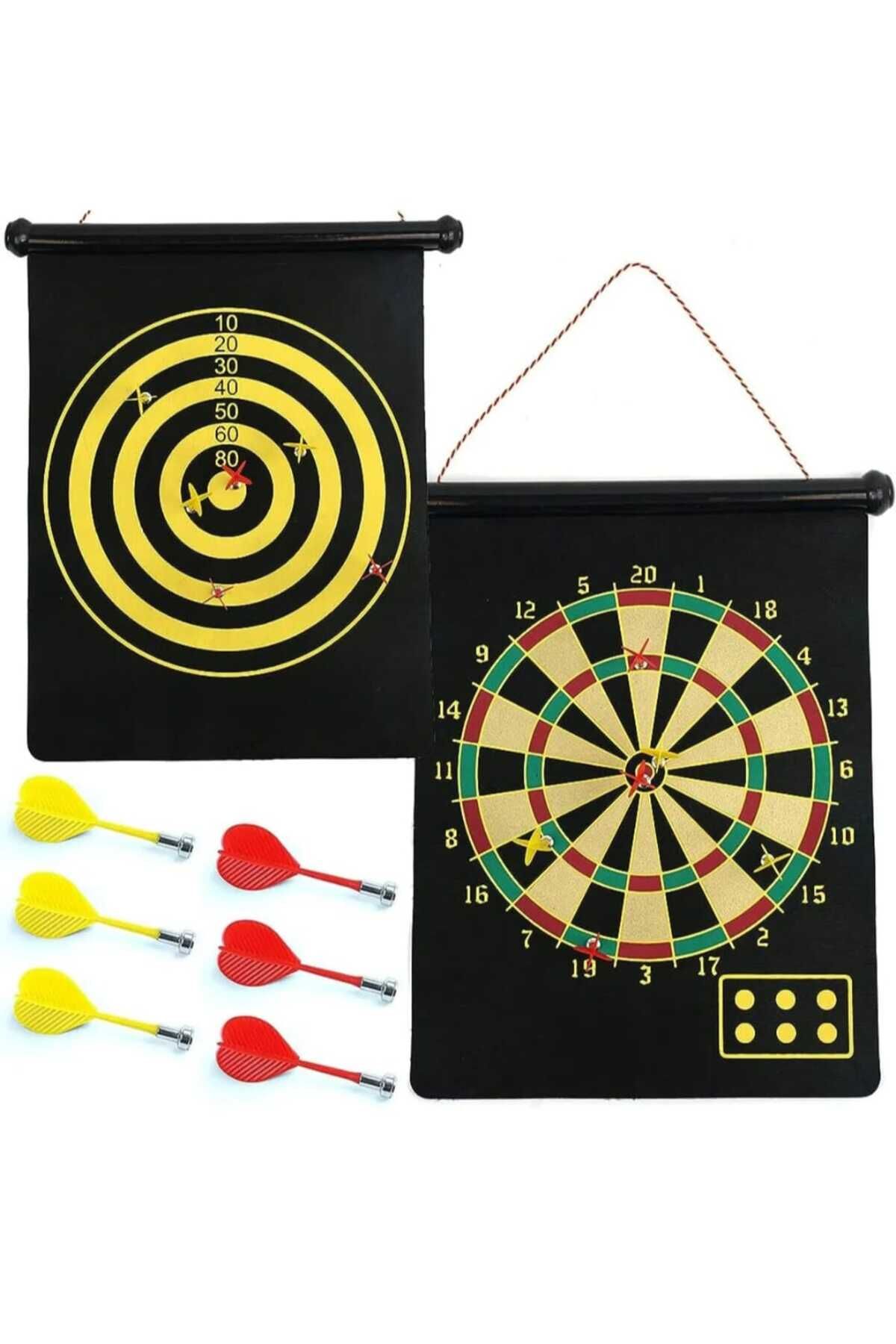 WATSING 6 Oklu Mıknatıslı Dart Seti Çift Yönlü Manyetik Dart Oyunu Mıknatıslı