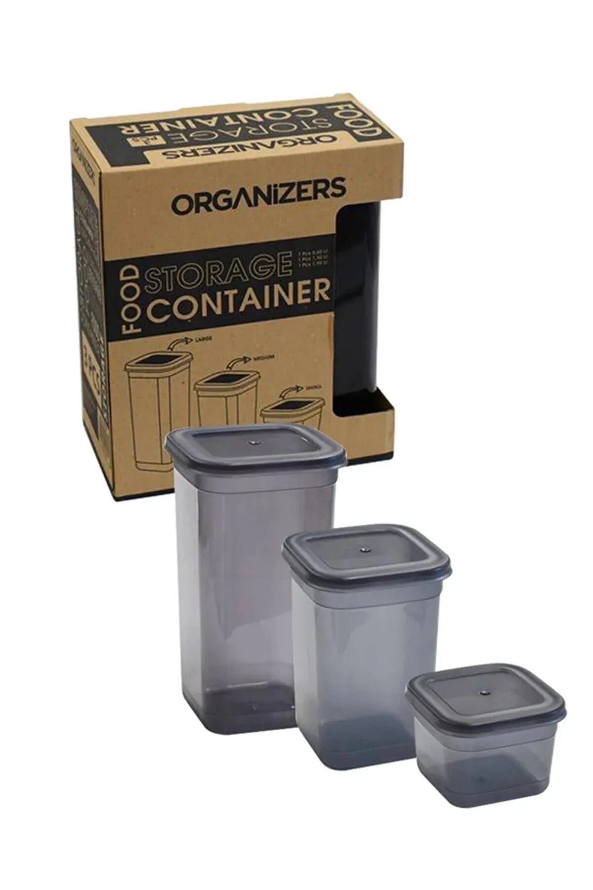 Şener collection-3 Size Storage Set - 0.60 Lt, 1.30 Lt, 1.90 Lt Pulses Storage Container 2