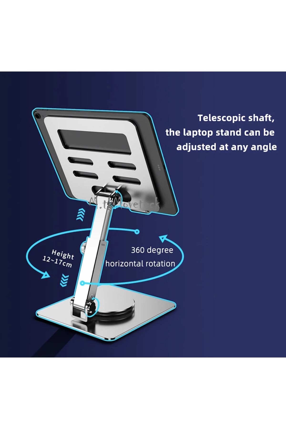 m.tk moveteck-Foldable Compatible with All Models Graduated Adjustable Metal Notebook MacBook Laptop Stand 6