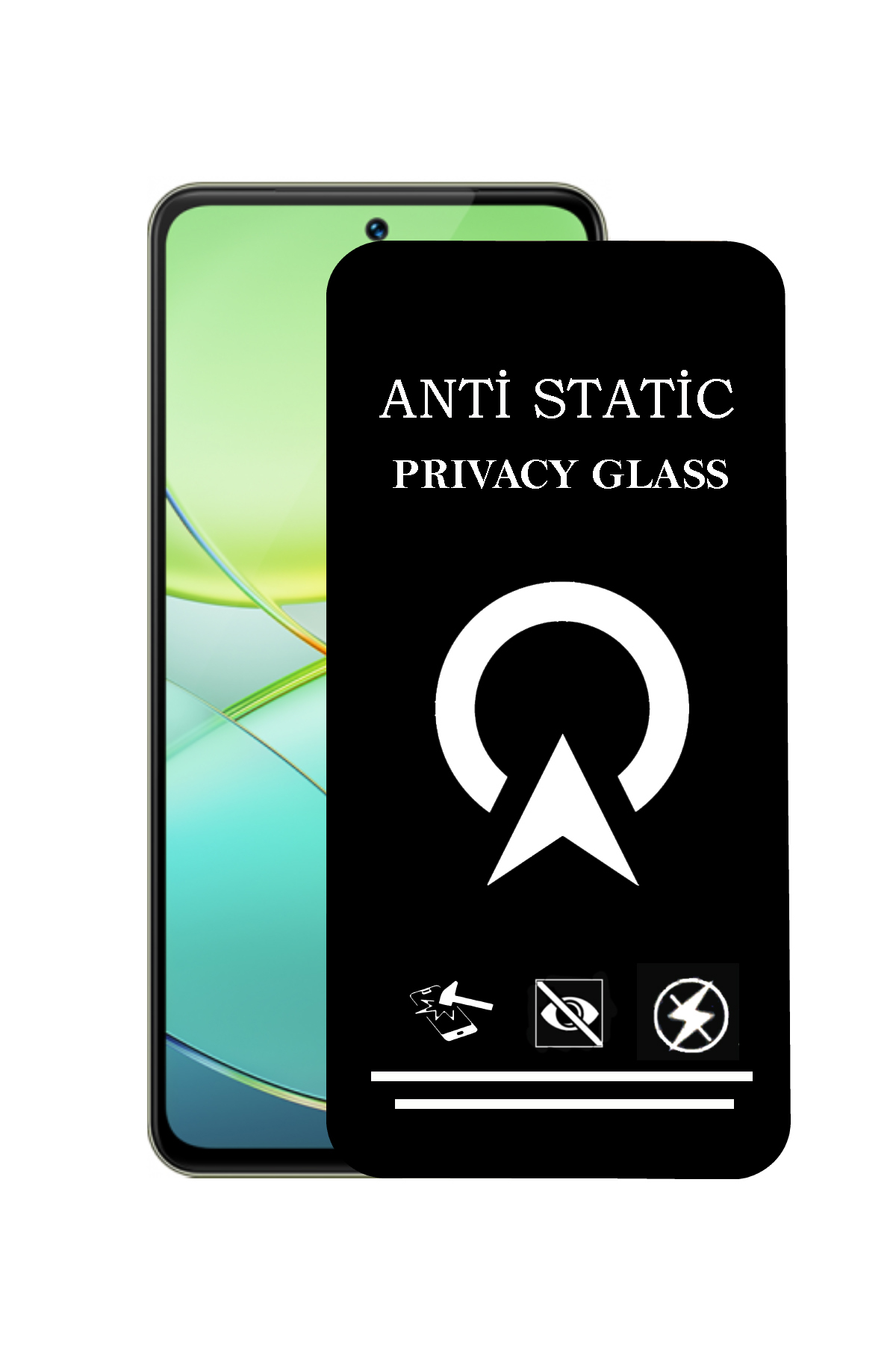 Vivo V30 Lite Tam Kaplayan Anti Statik Görünmez Safir Ekran Koruyucu Hayalet Cam